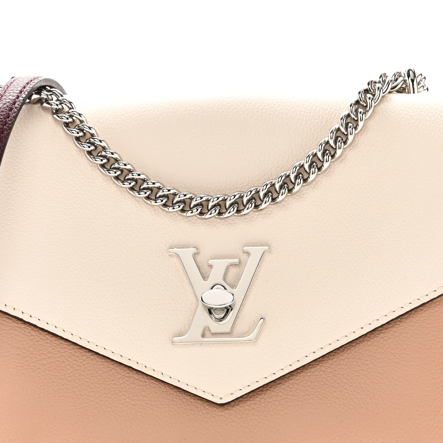 Soft Calfskin My Lockme Chain Bag BB Rose Silk Quartz Calla - Image 7