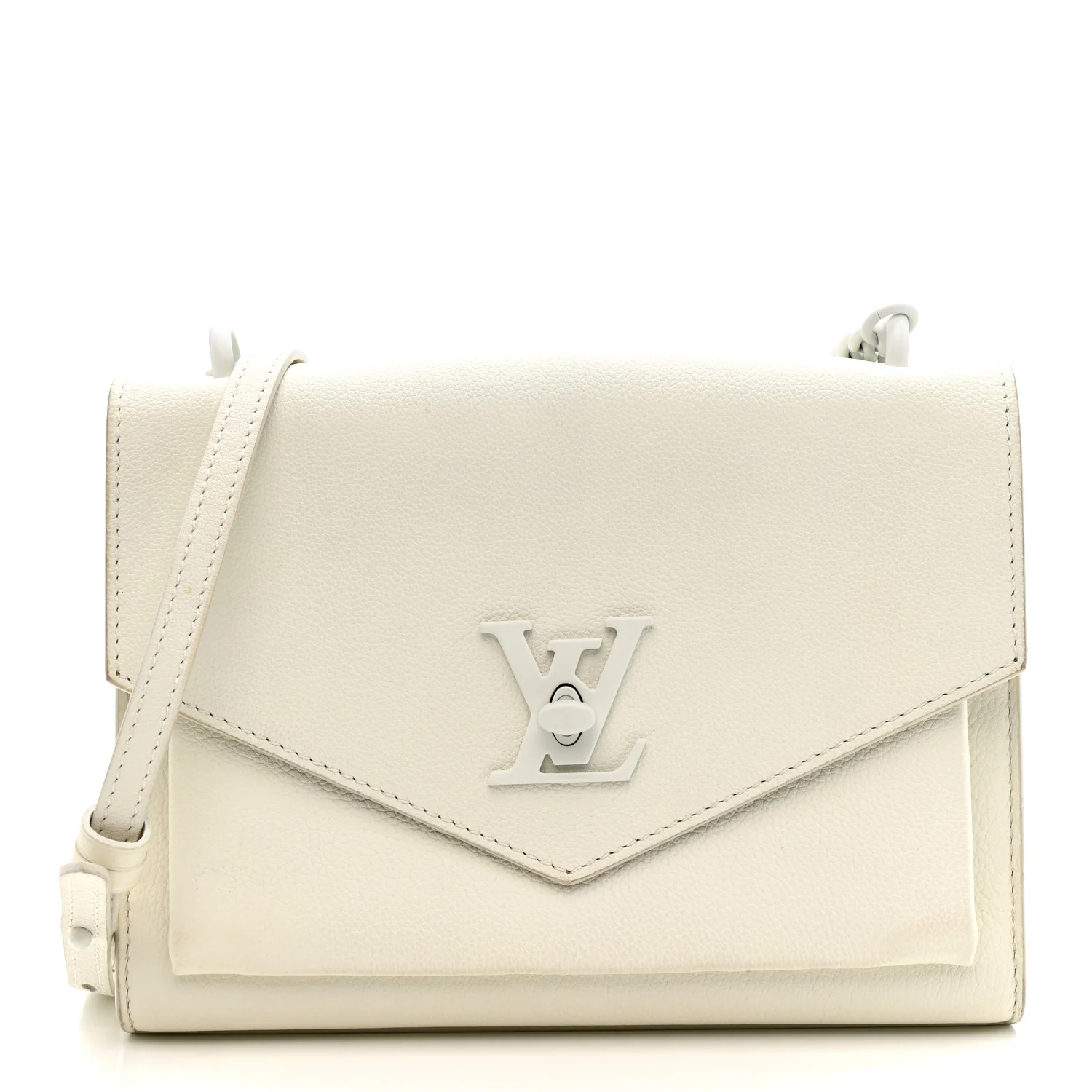 Soft Calfskin Mylockme Chain Bag BB White