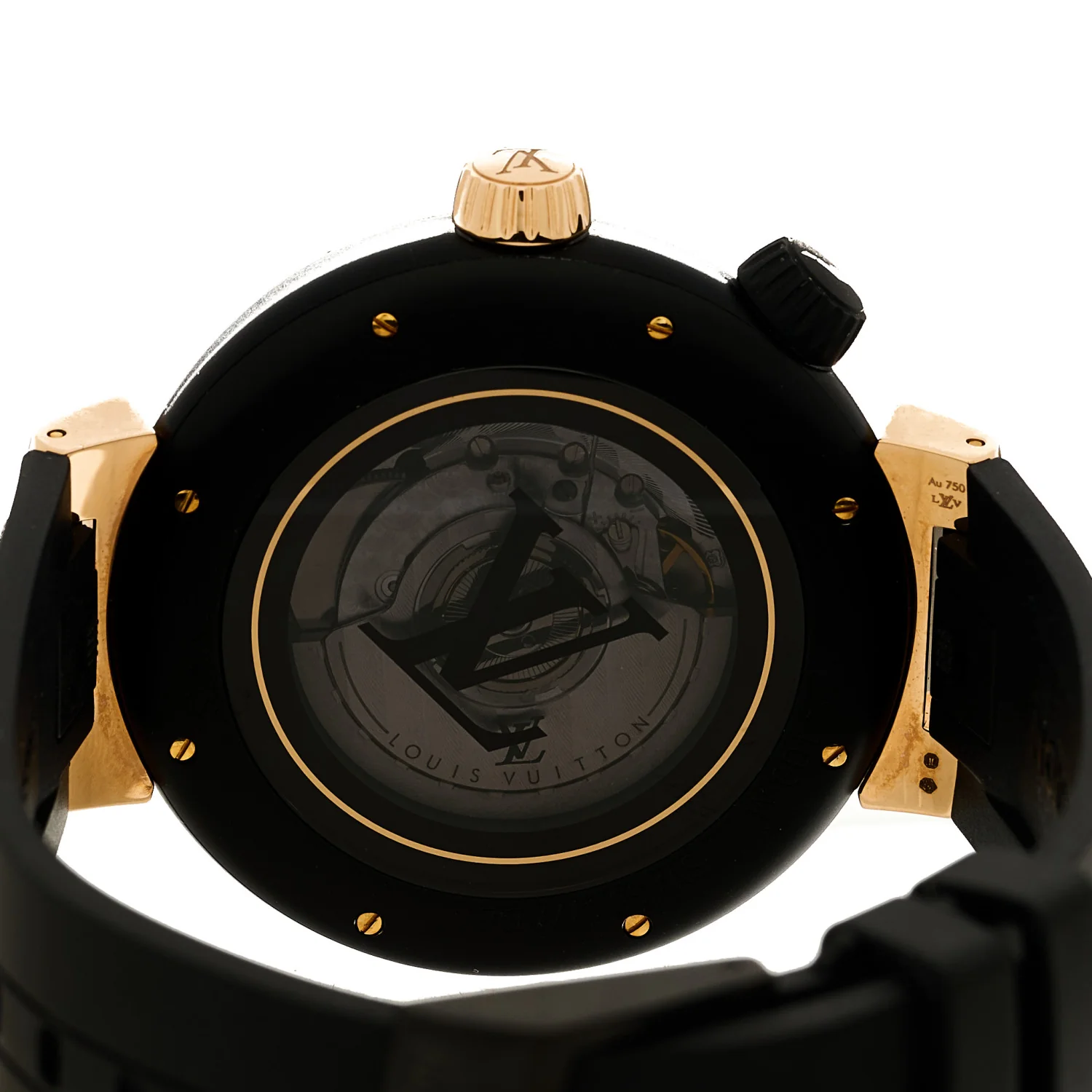 Stainless Steel 18K Rose Gold Rubber 44mm Tambour Street Diver Automatic Watch Black - Image 4