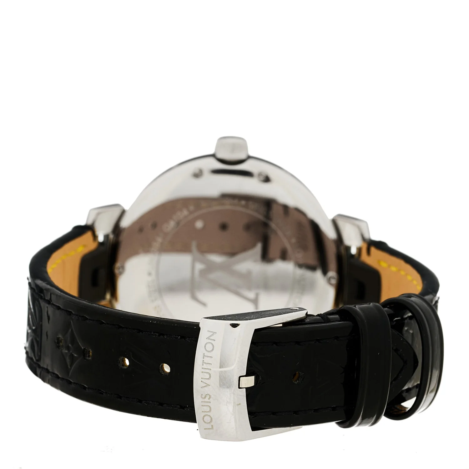 Stainless Steel Monogram 35mm Tambour Moon Dual Time Quartz Watch Silver - Image 3