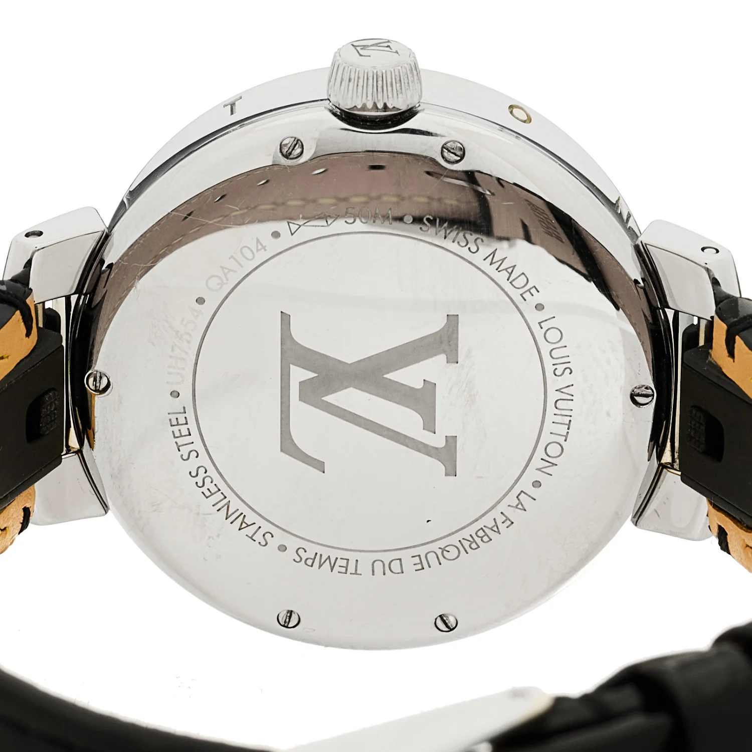 Stainless Steel Monogram 35mm Tambour Moon Dual Time Quartz Watch Silver - Image 4