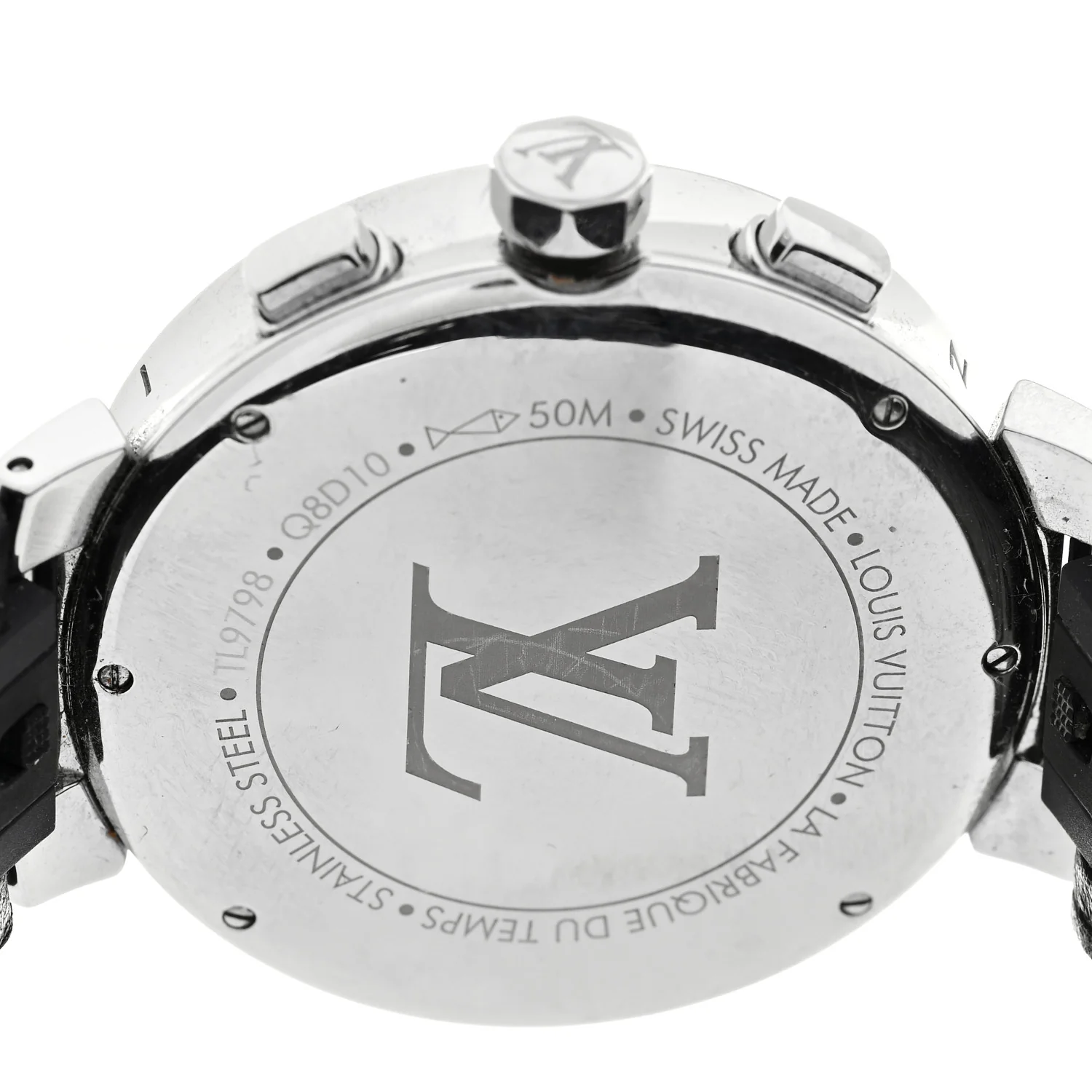 Stainless Steel Monogram 40mm Tambour Moon Star Quartz Watch - Image 4