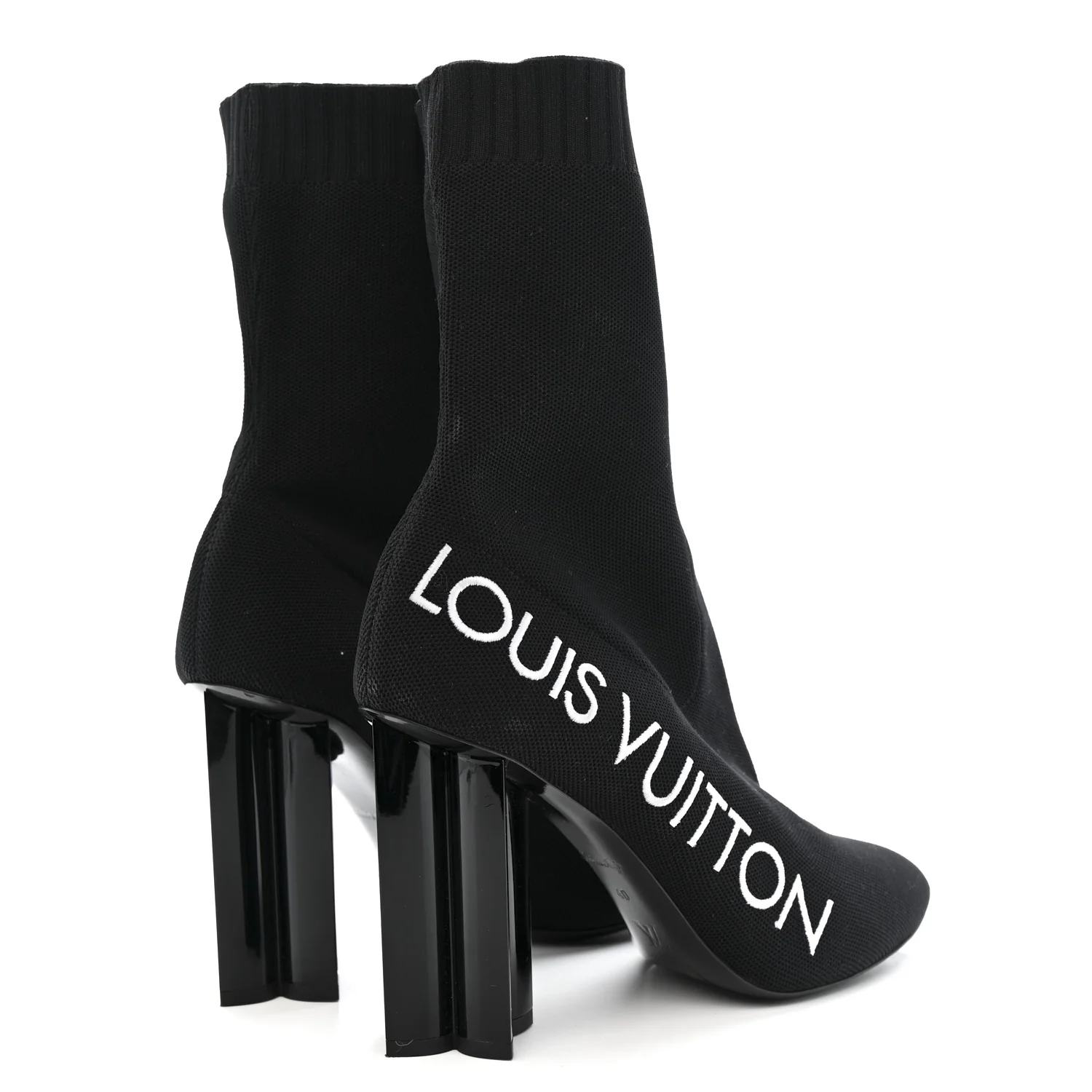 Stretch Fabric Silhouette Ankle Boots 40 Black - Image 4