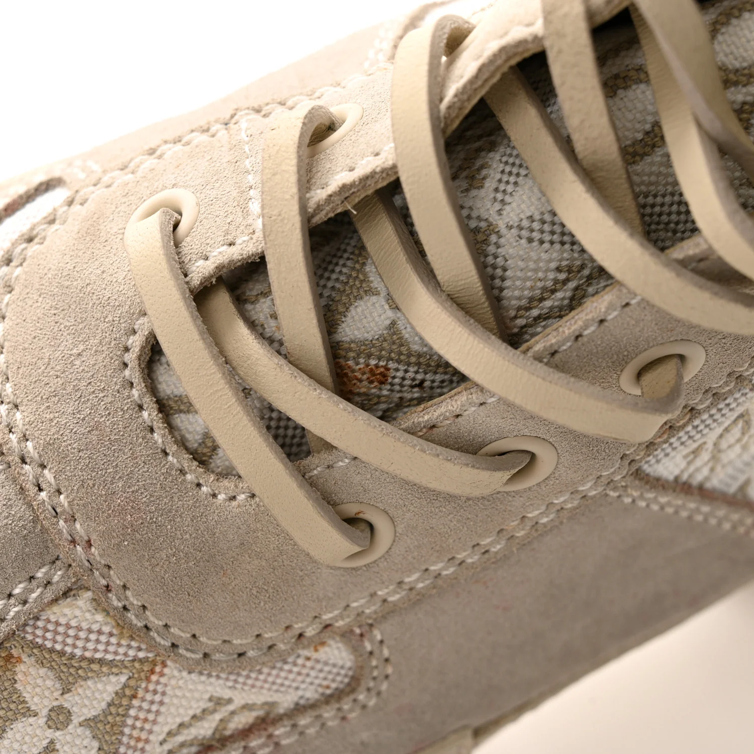 Suede Calfskin Jacquard Since 1854 Laureate Platform Desert Boots 37.5 Beige - Image 10