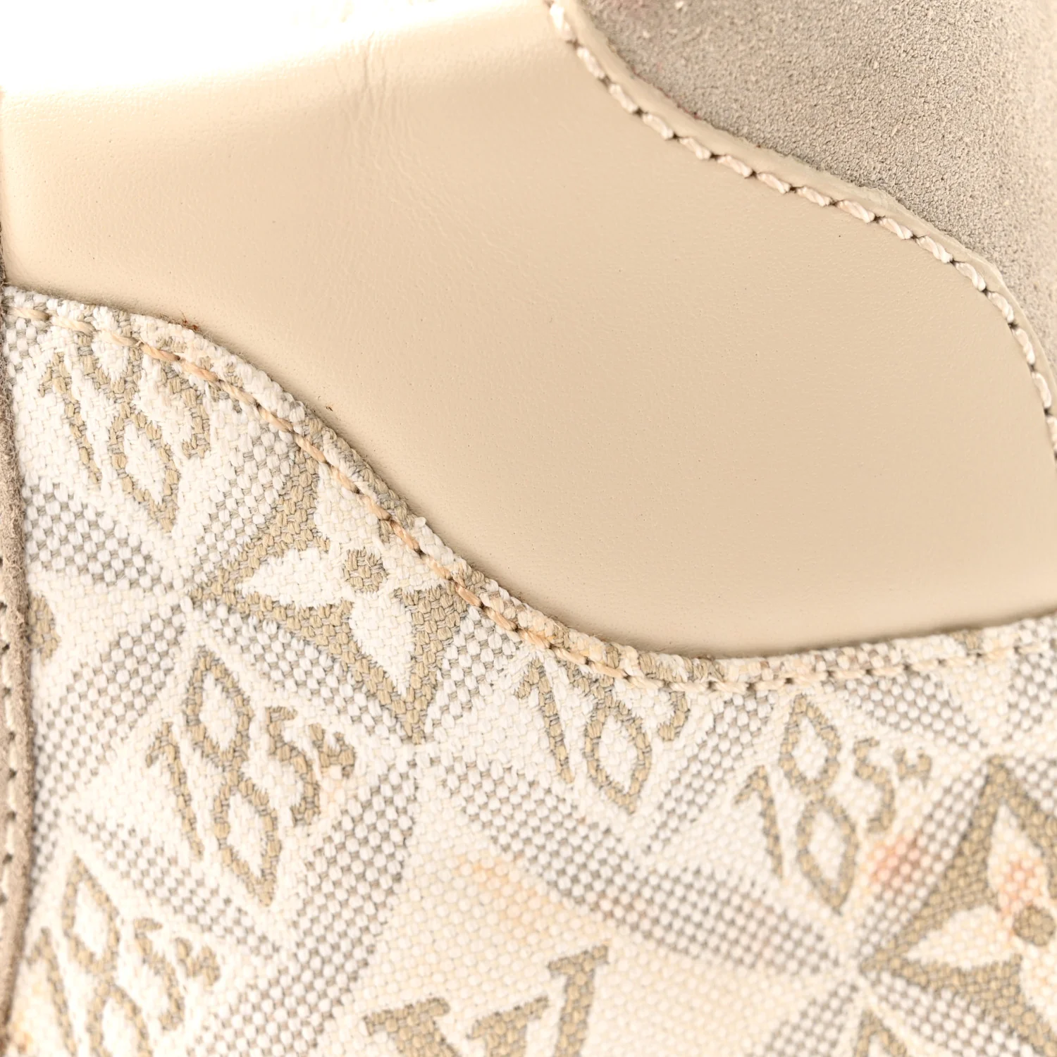 Suede Calfskin Jacquard Since 1854 Laureate Platform Desert Boots 37.5 Beige - Image 11