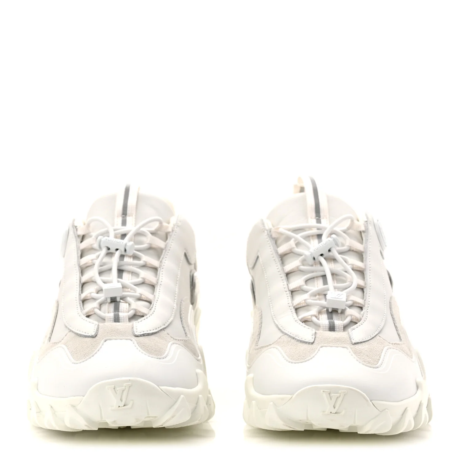 Suede Calfskin LV Rush Sneakers 37.5 White - Image 3