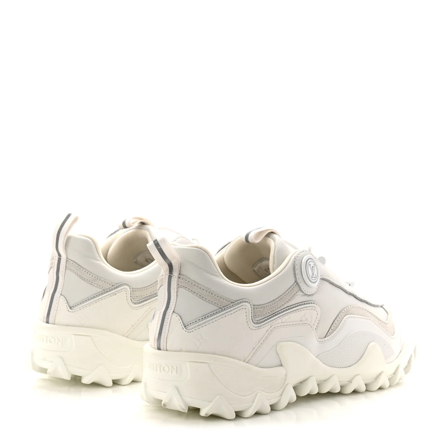 Suede Calfskin LV Rush Sneakers 37.5 White - Image 5