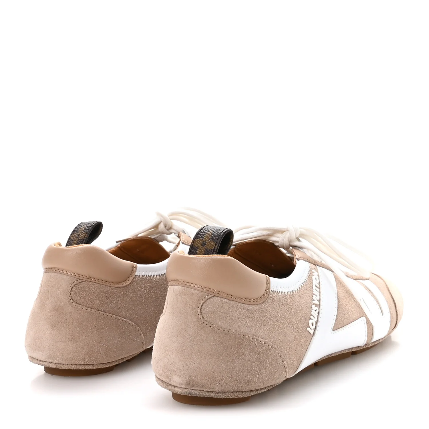 Suede Calfskin LV Sneakerina 37.5 Hazelnut Brown - Image 5