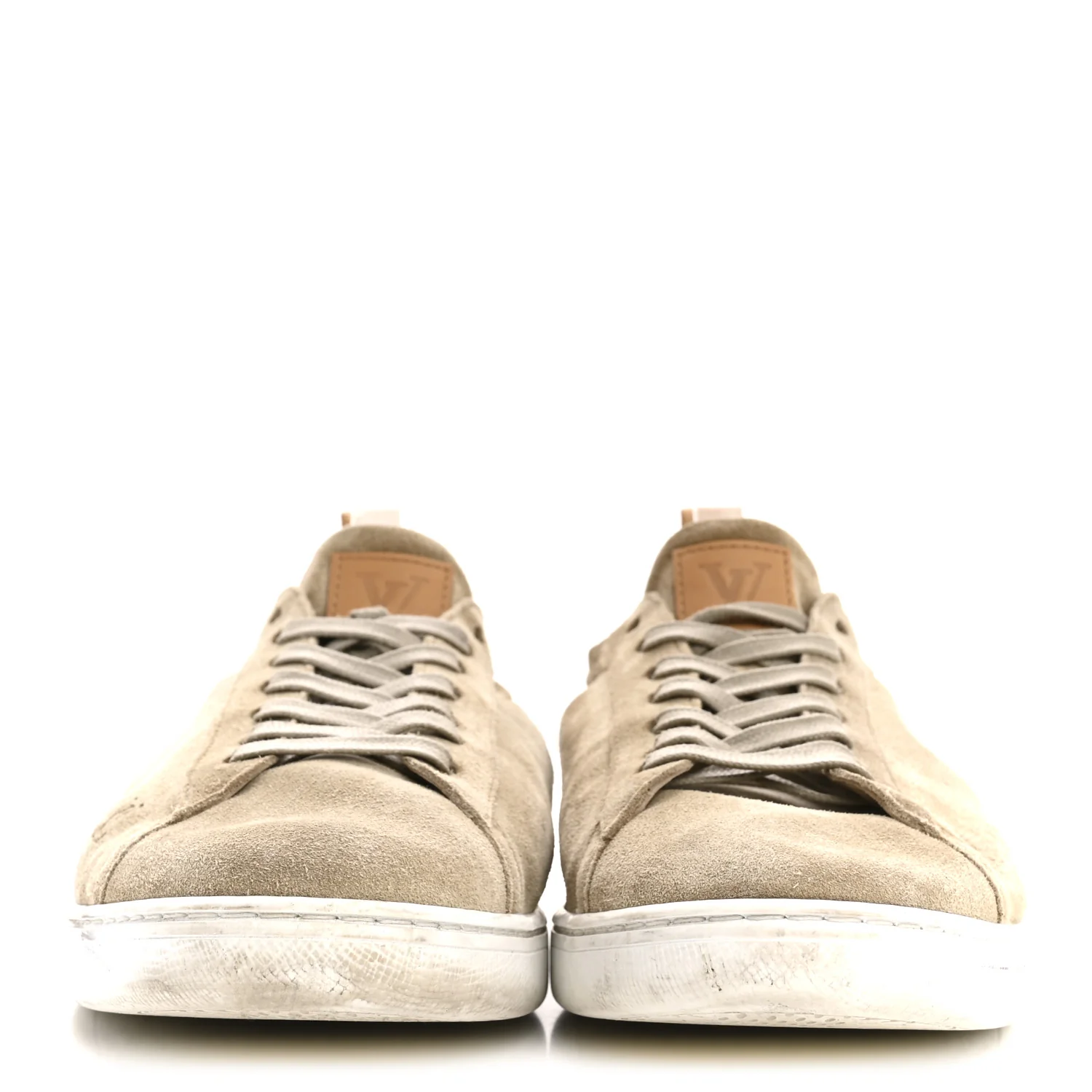 Suede Calfskin LV Soft Sneakers 9 Beige - Image 3
