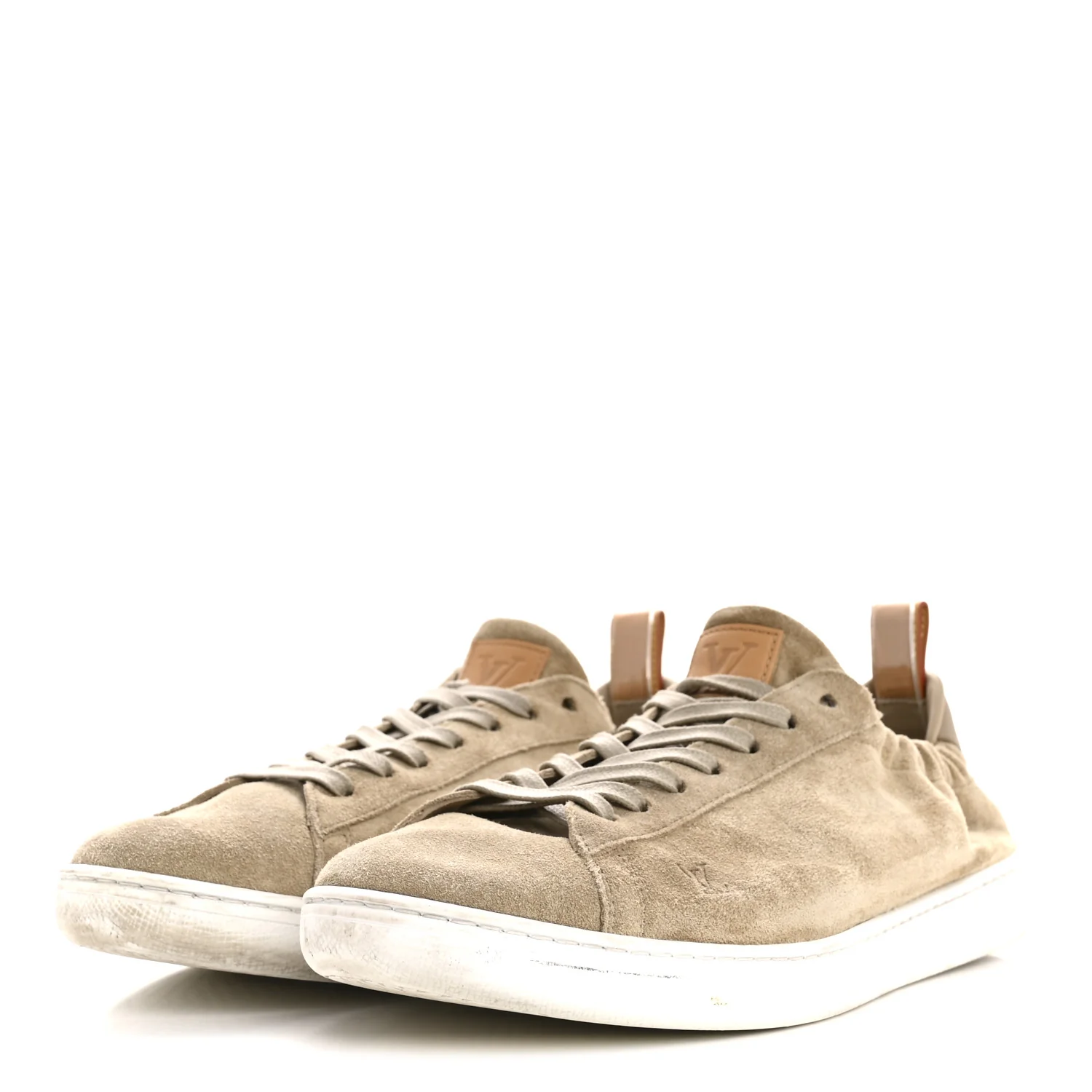 Suede Calfskin LV Soft Sneakers 9 Beige - Image 4