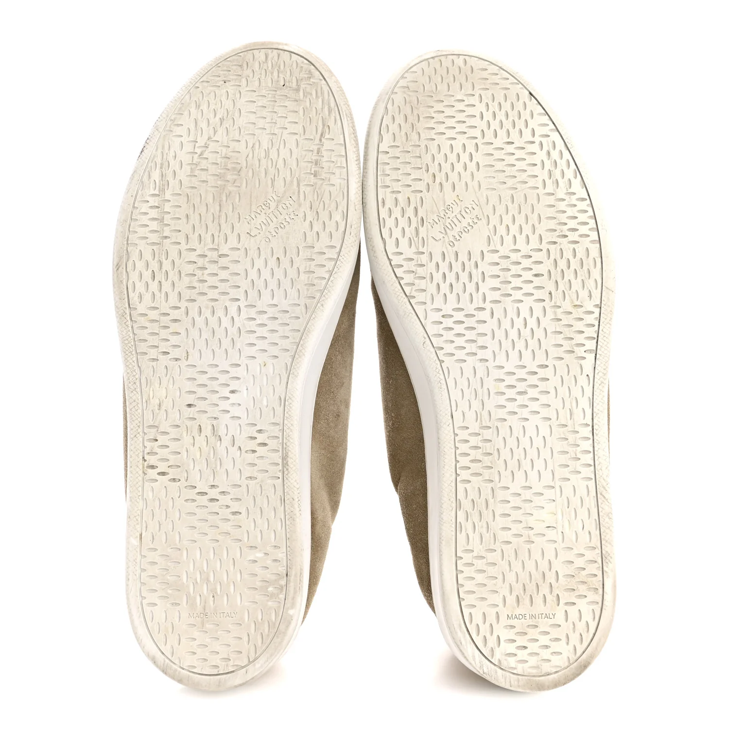 Suede Calfskin LV Soft Sneakers 9 Beige - Image 6