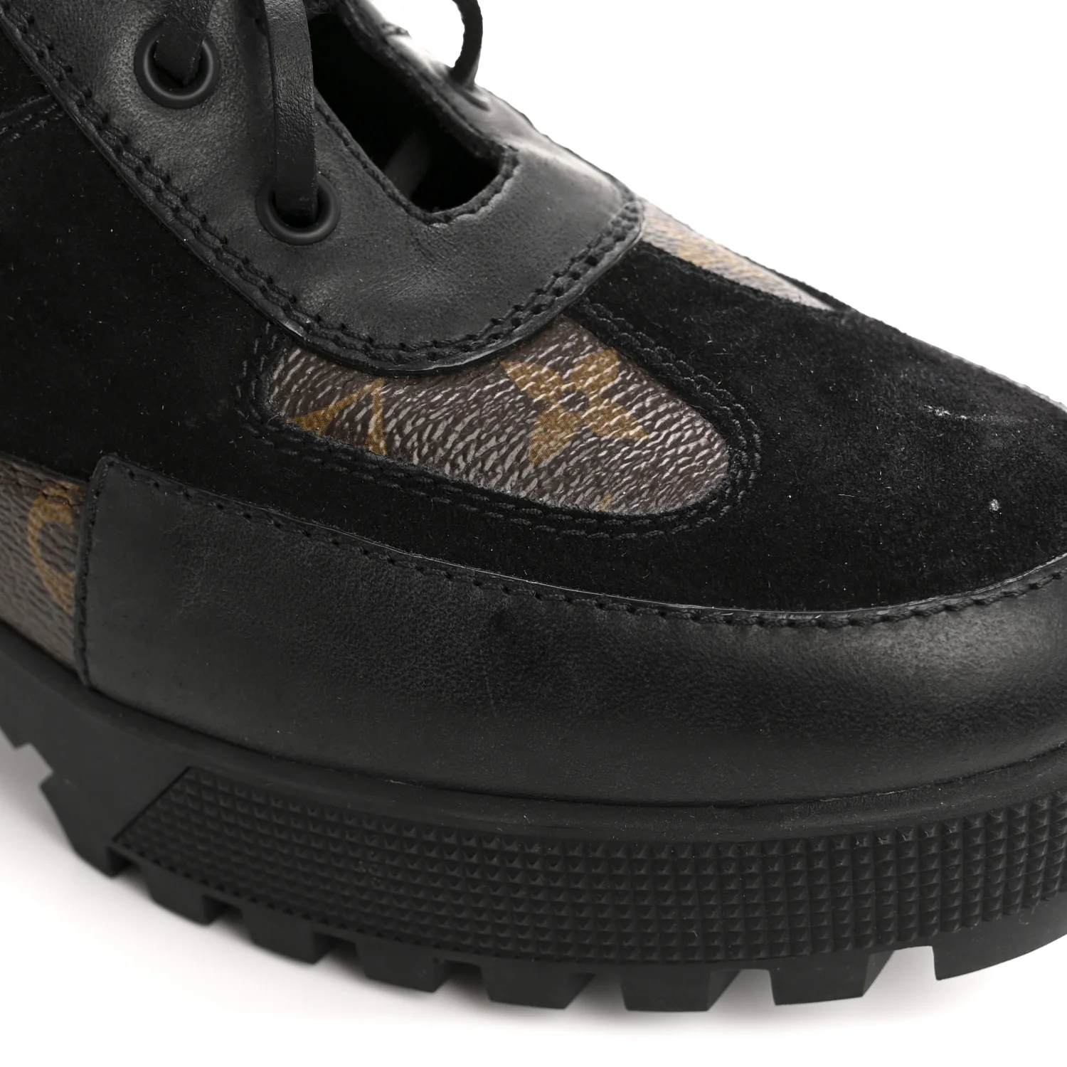 Suede Calfskin Monogram Laureate Platform Desert Boots 41 Black - Image 10