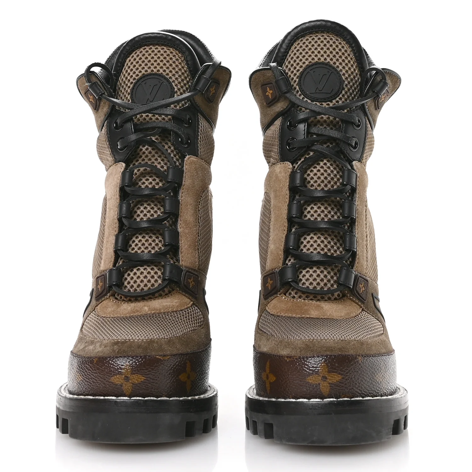 Suede Calfskin Monogram Star Trail Ankle Boots 38.5 Khaki - Image 3