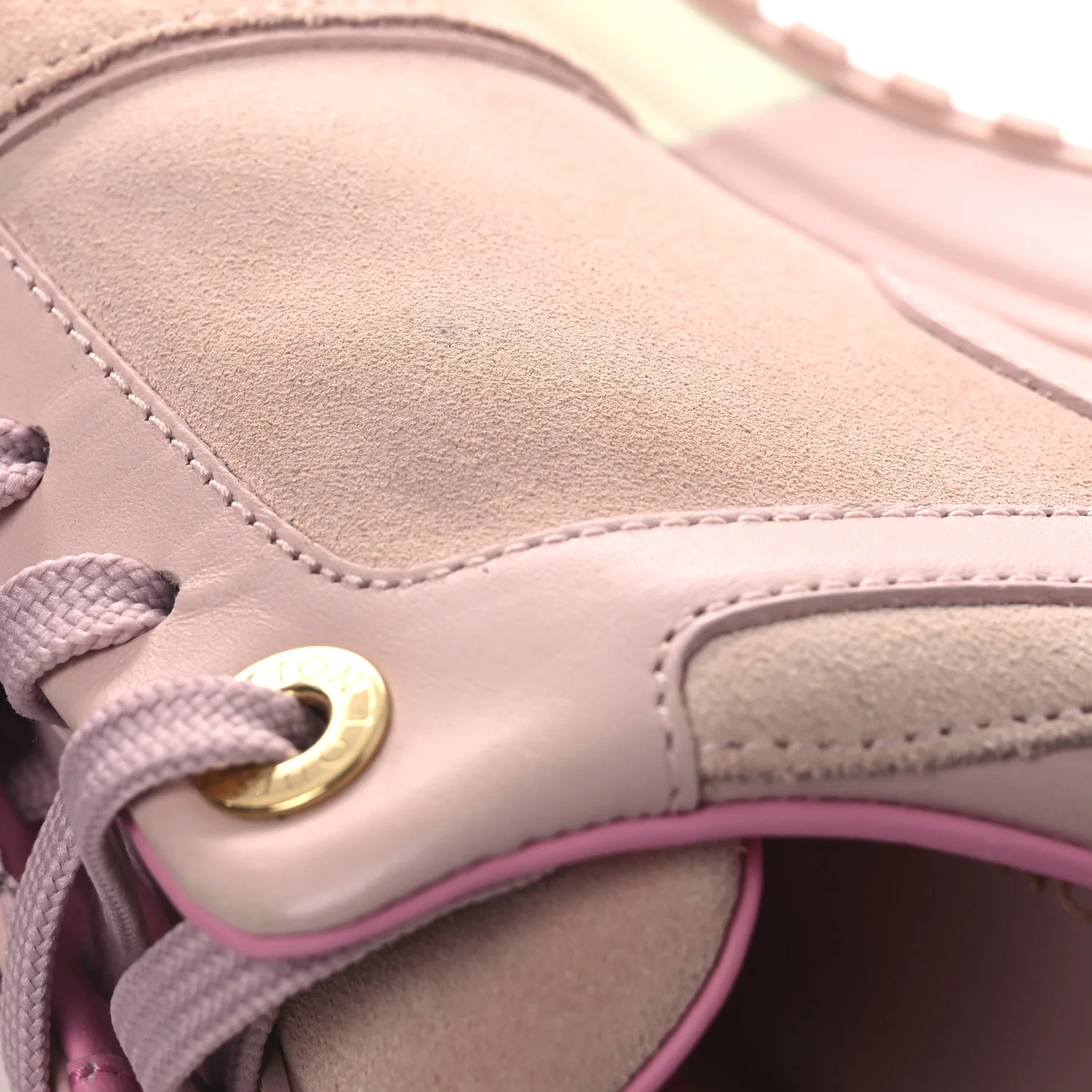 Suede Calfskin Run Away Sneakers 37.5 Pink - Image 13