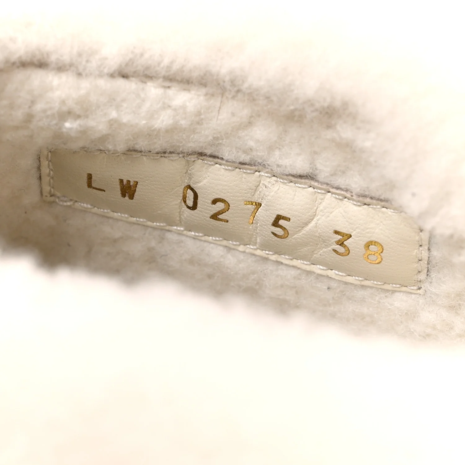 Suede Calfskin Shearling Monogram Debossed Cortina Closed Mule 38 Light Beige - Image 9