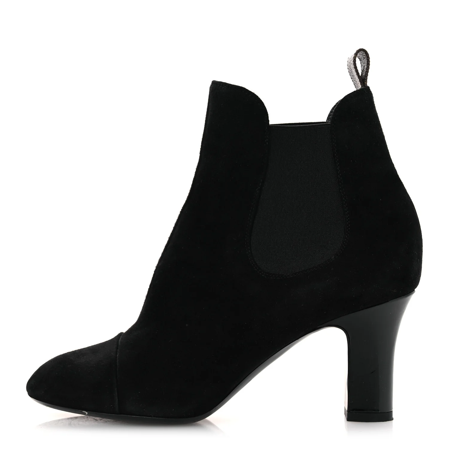 Suede Monogram Uniformes Cap Toe Chelsea 75mm Ankle Boots 37.5 Black