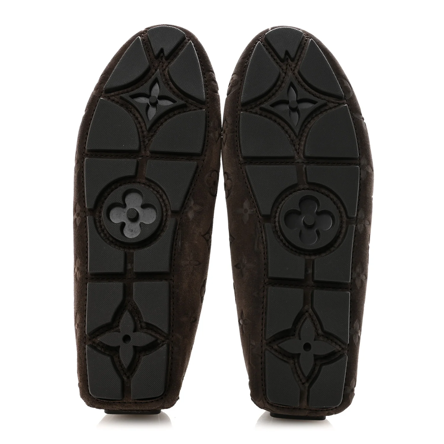 Suede Shearling Monogram Mens LV Driver Moccasin Loafers 8.5 - Image 6