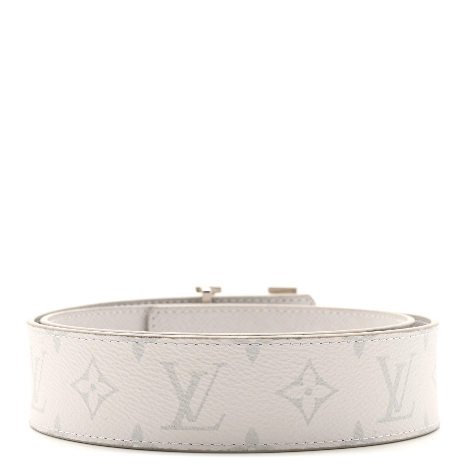 Taiga Monogram 40mm LV Initiales Belt 85 34 White - Image 2