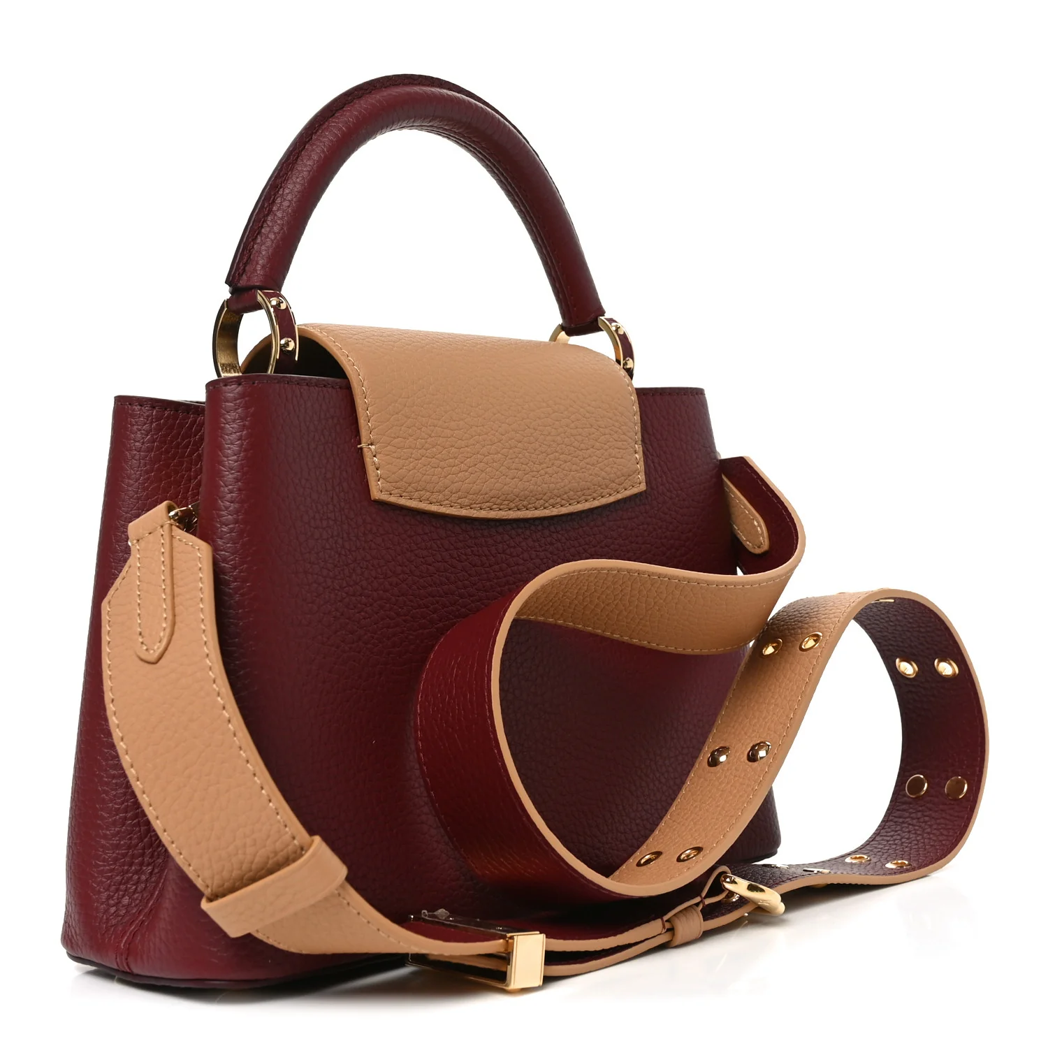 Taurillon Belted Capucines BB Bordeaux Arizona - Image 3