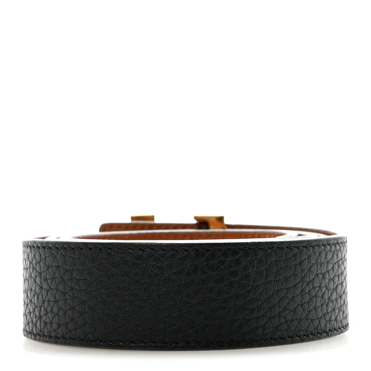 Taurillon Calfskin 30mm LV Initiales Reversible 80 32 Belt Black - Image 2