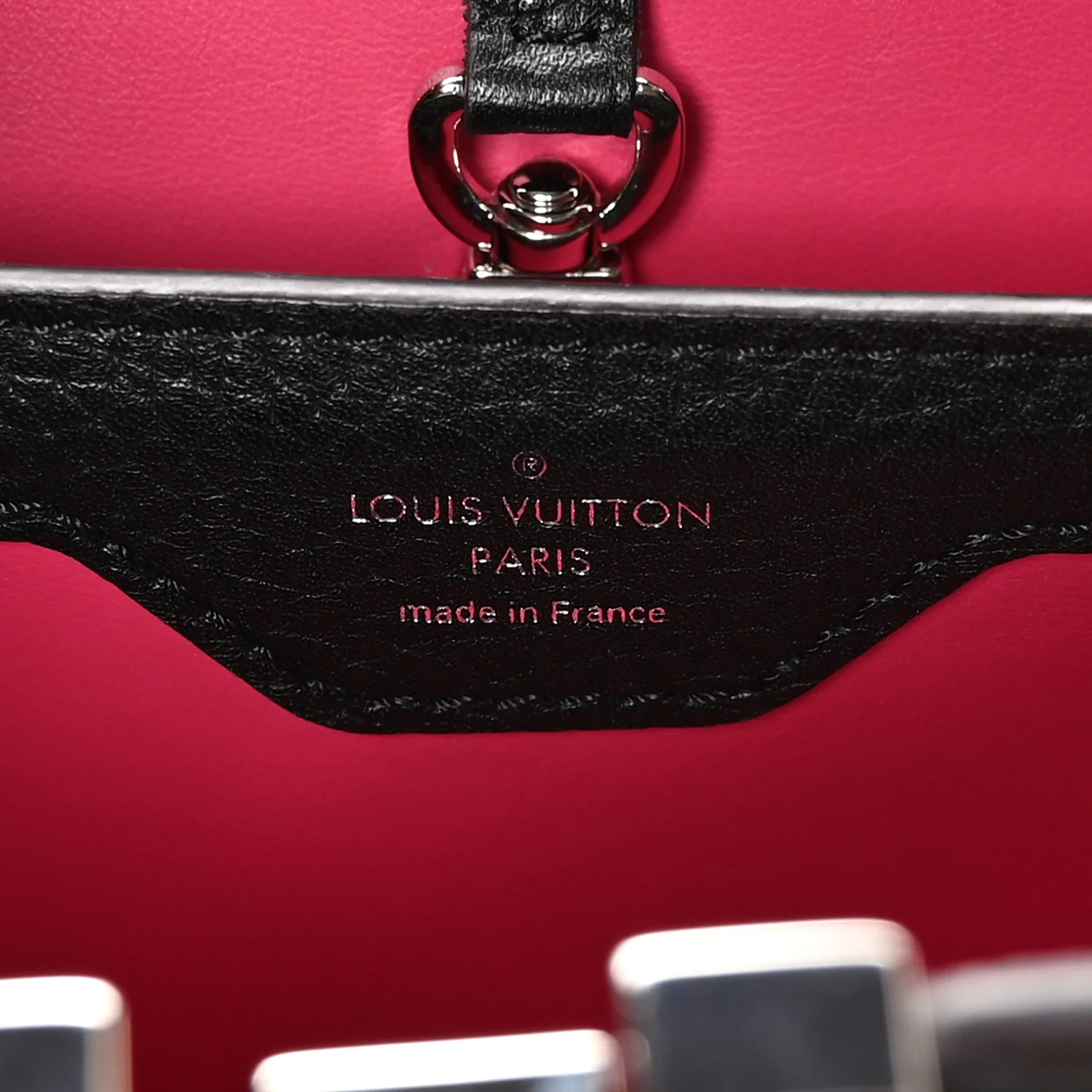 Taurillon Capucines BB Black Fuchsia - Image 6