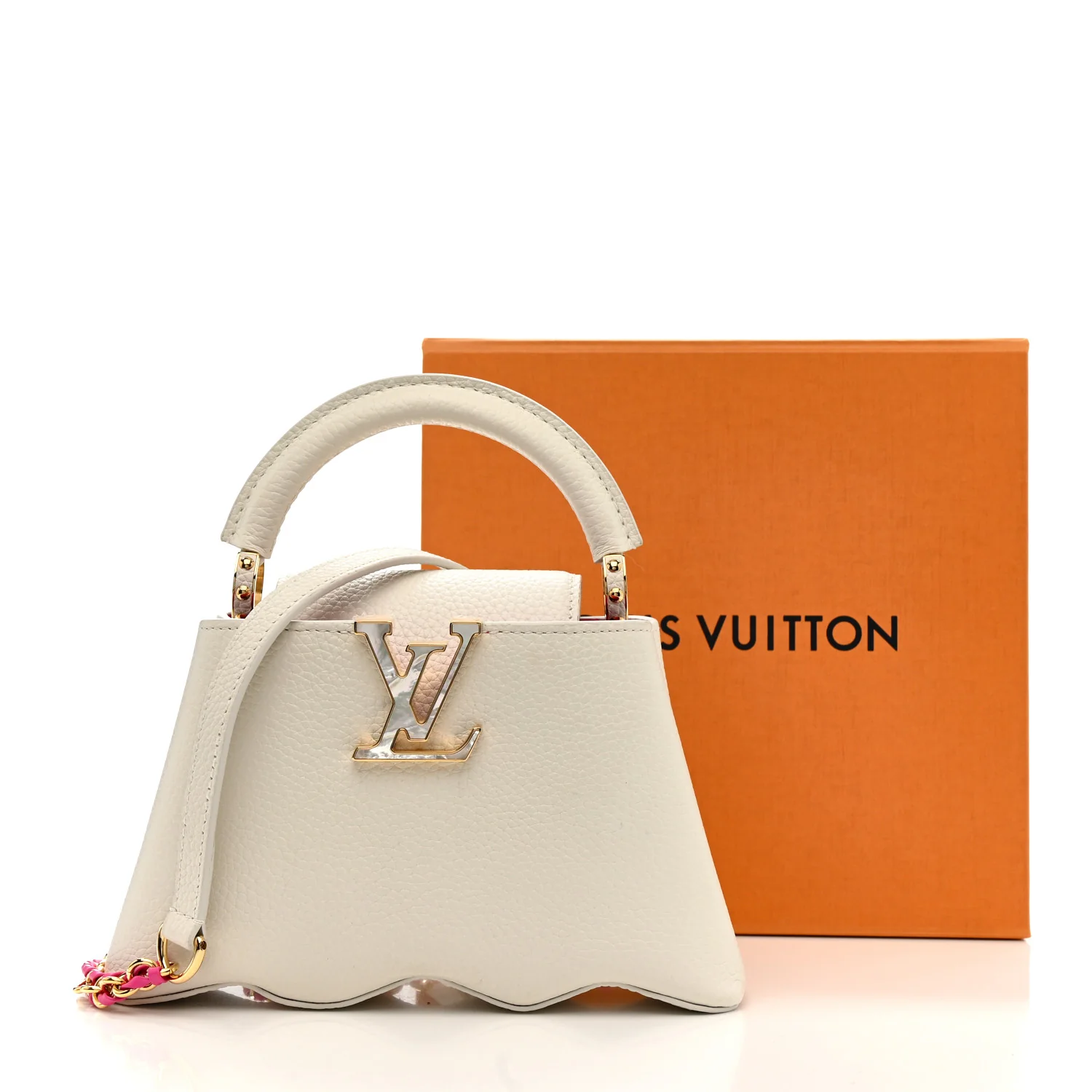 Taurillon Capucines Capushell Mini White - Image 10
