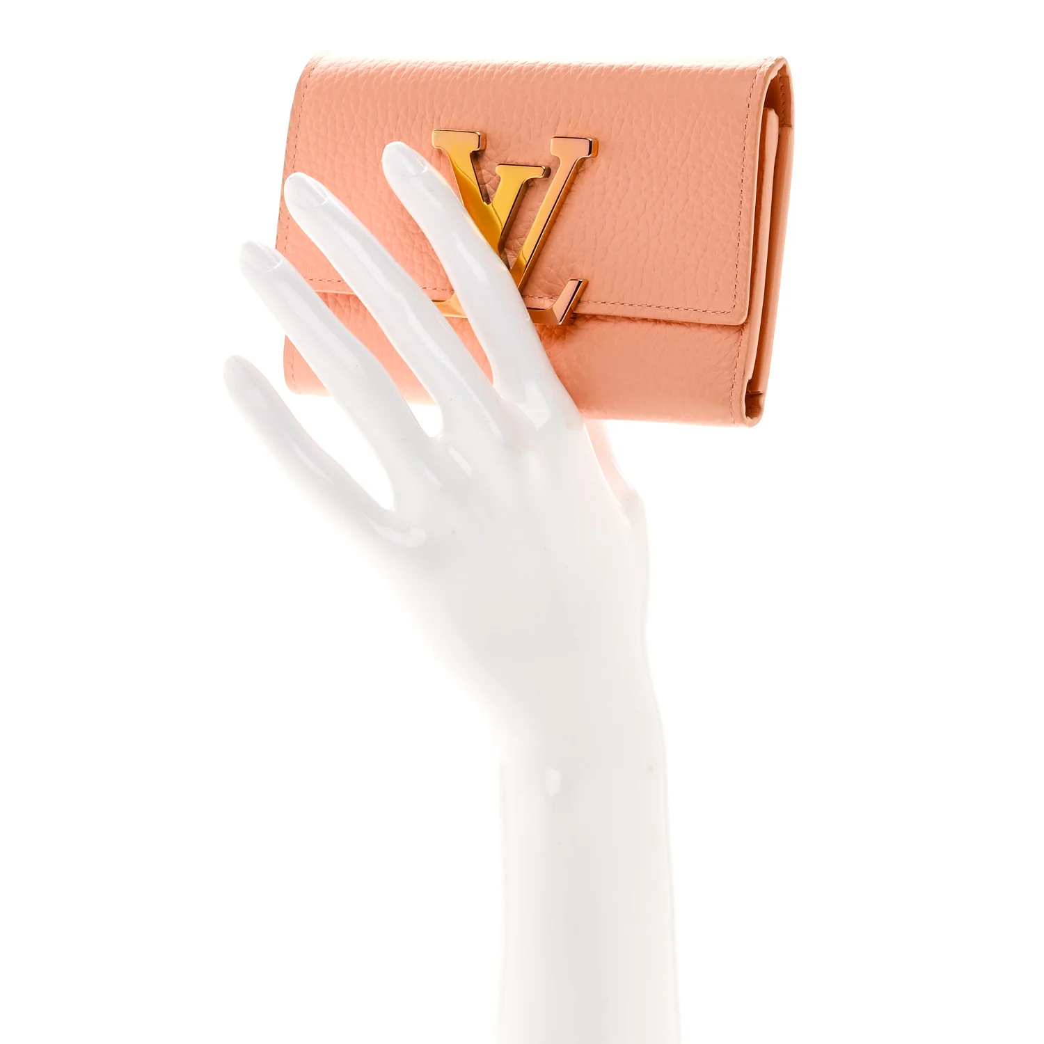 Taurillon Capucines Compact Maxi Wallet Apricot Orange - Image 2