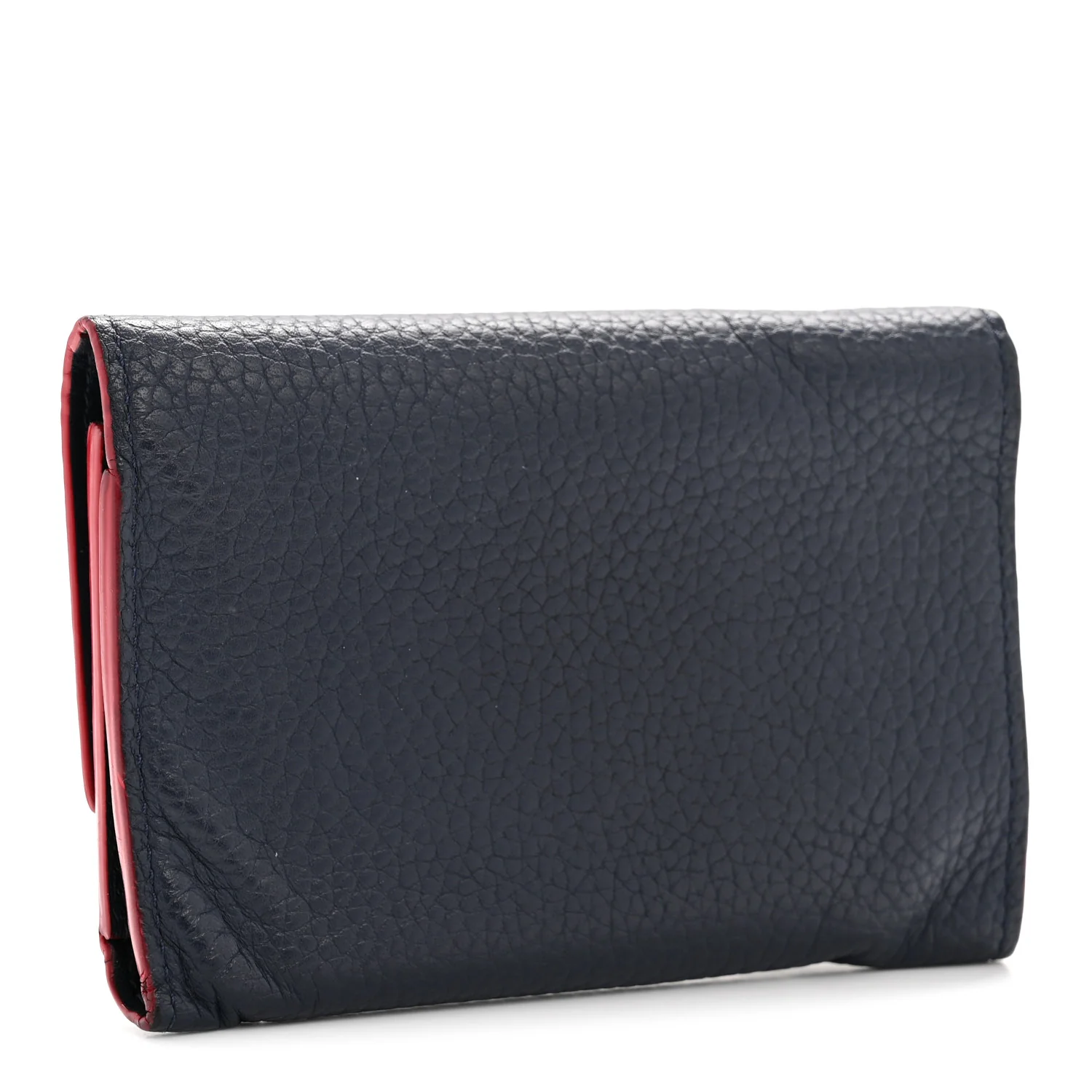 Taurillon Capucines Compact Wallet Marine Rouge - Image 3