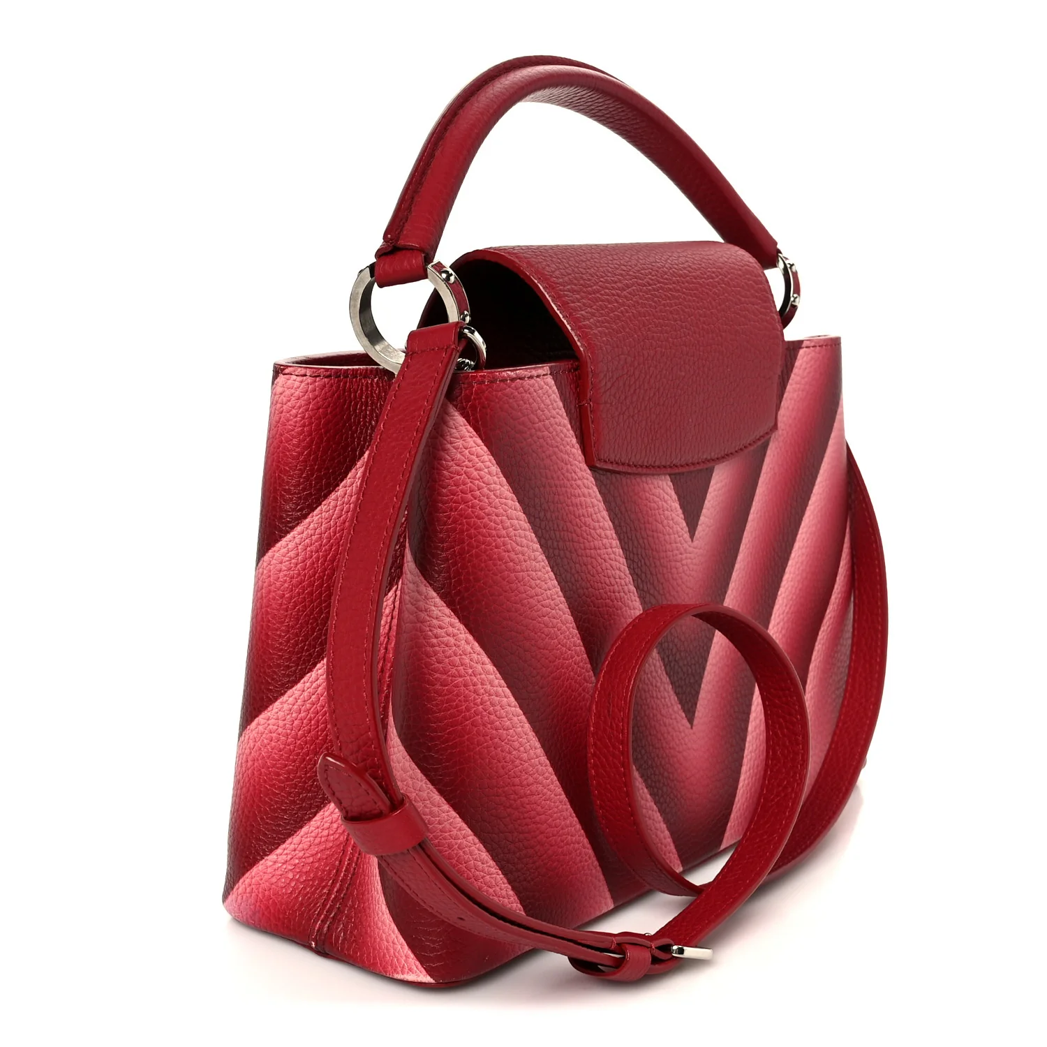 Taurillon Chevron Capucines PM Cherry - Image 3