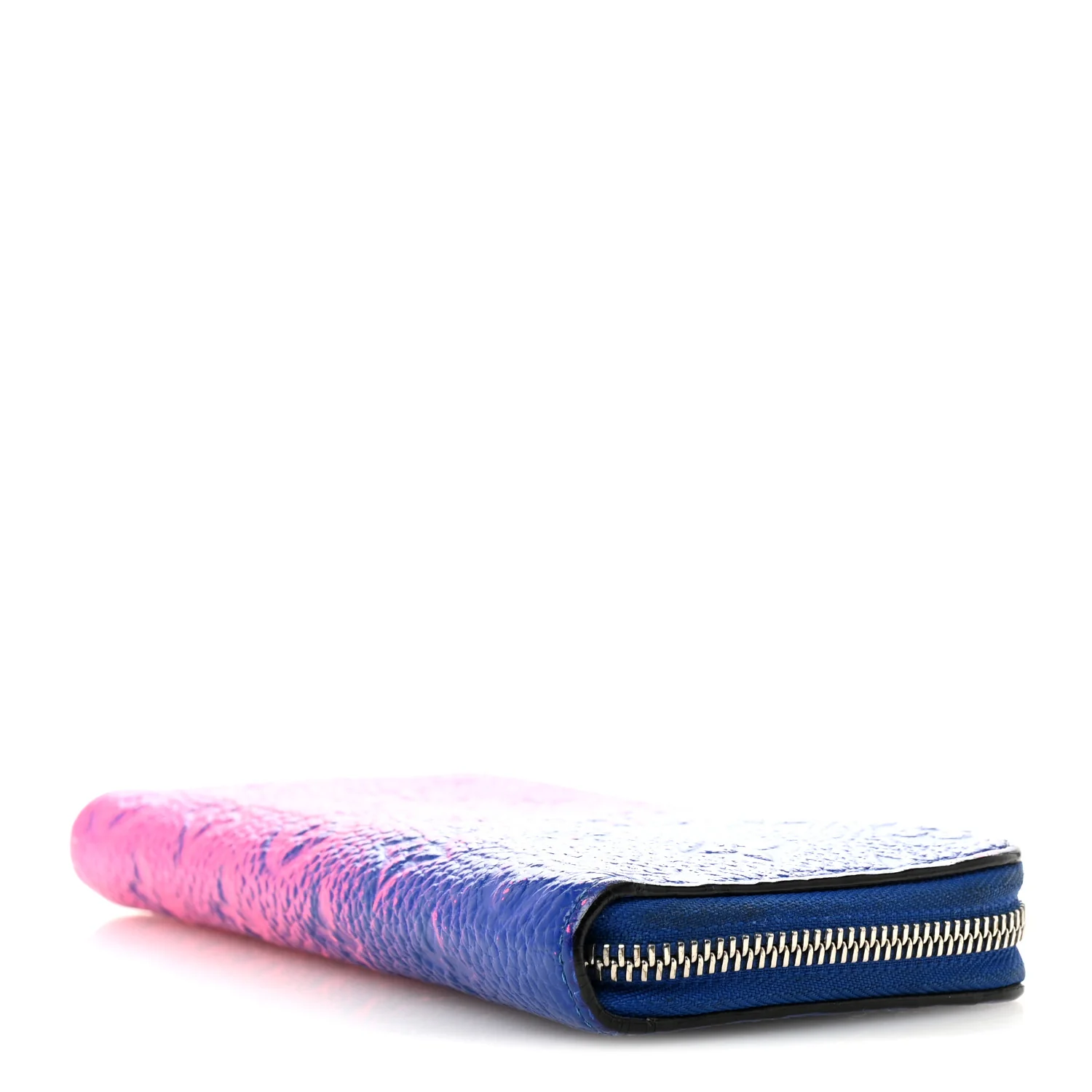 Taurillon Illusion Zippy Vertical Wallet Bleu Rose - Image 4