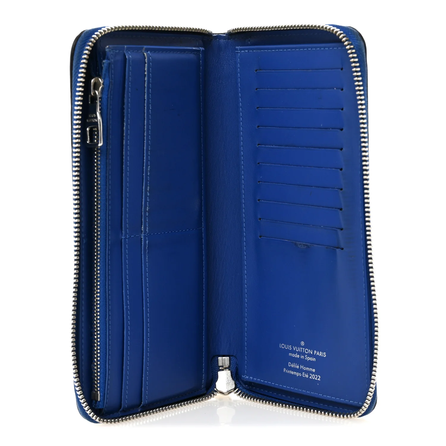 Taurillon Illusion Zippy Vertical Wallet Bleu Rose - Image 5