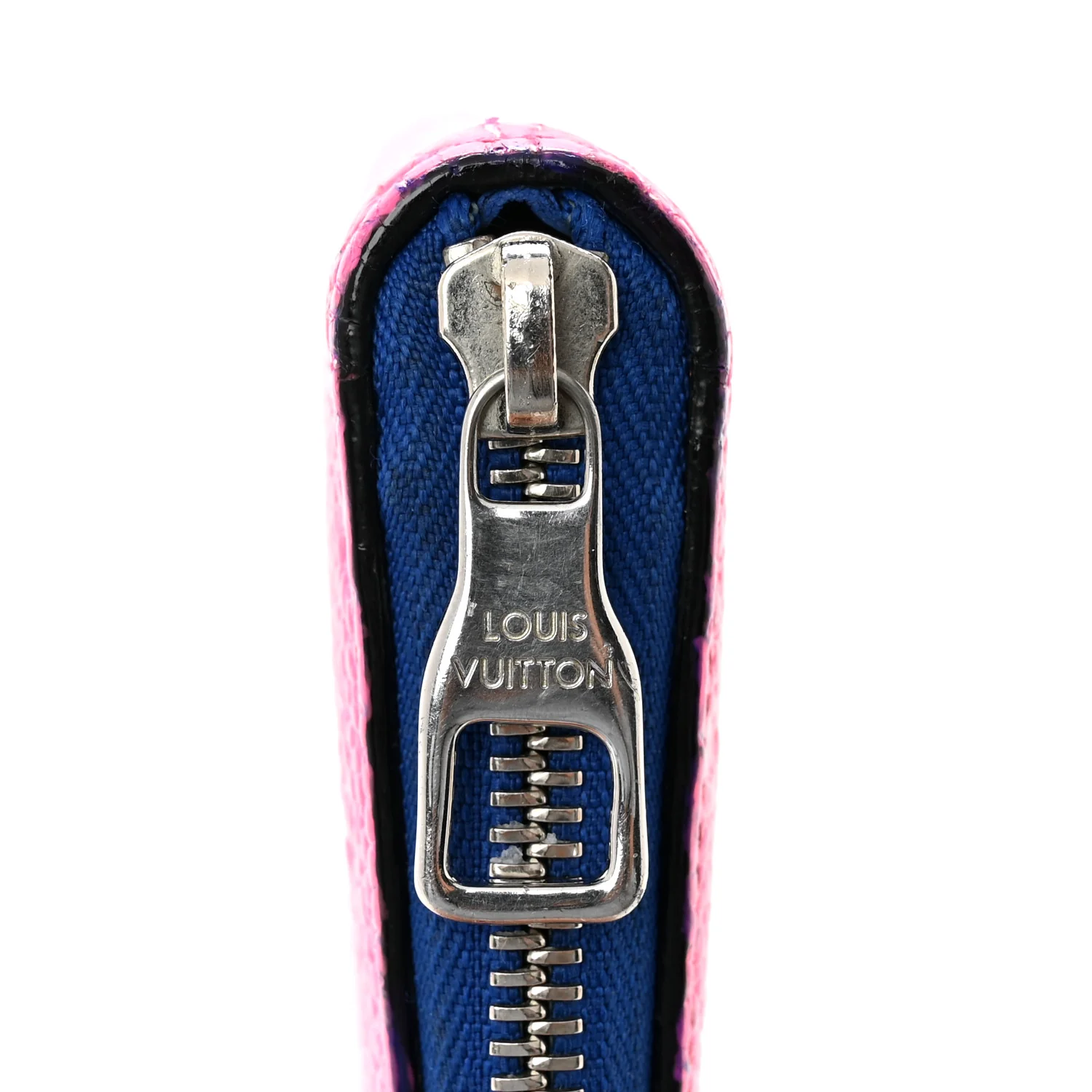 Taurillon Illusion Zippy Vertical Wallet Bleu Rose - Image 8