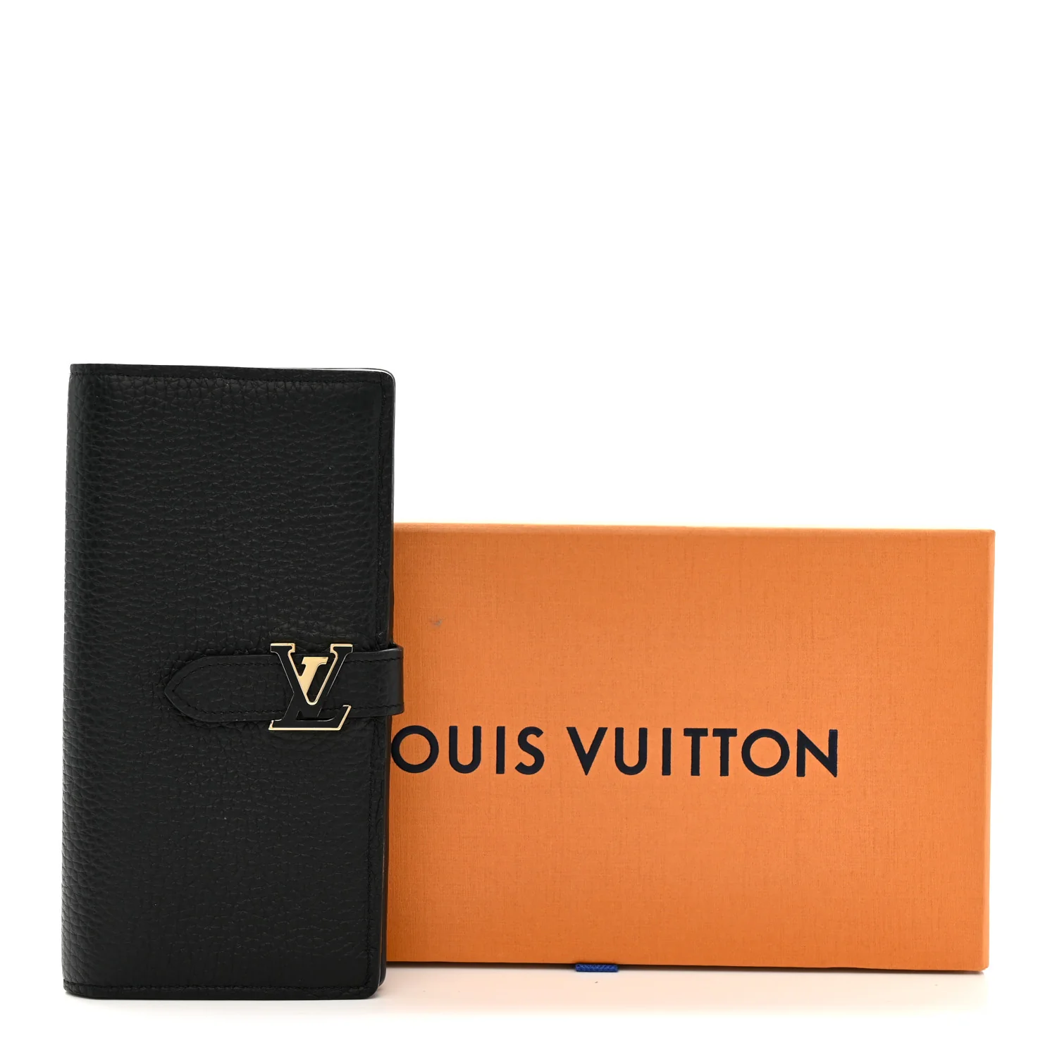 Taurillon LV Vertical Capucines Wallet Black Arizona - Image 7