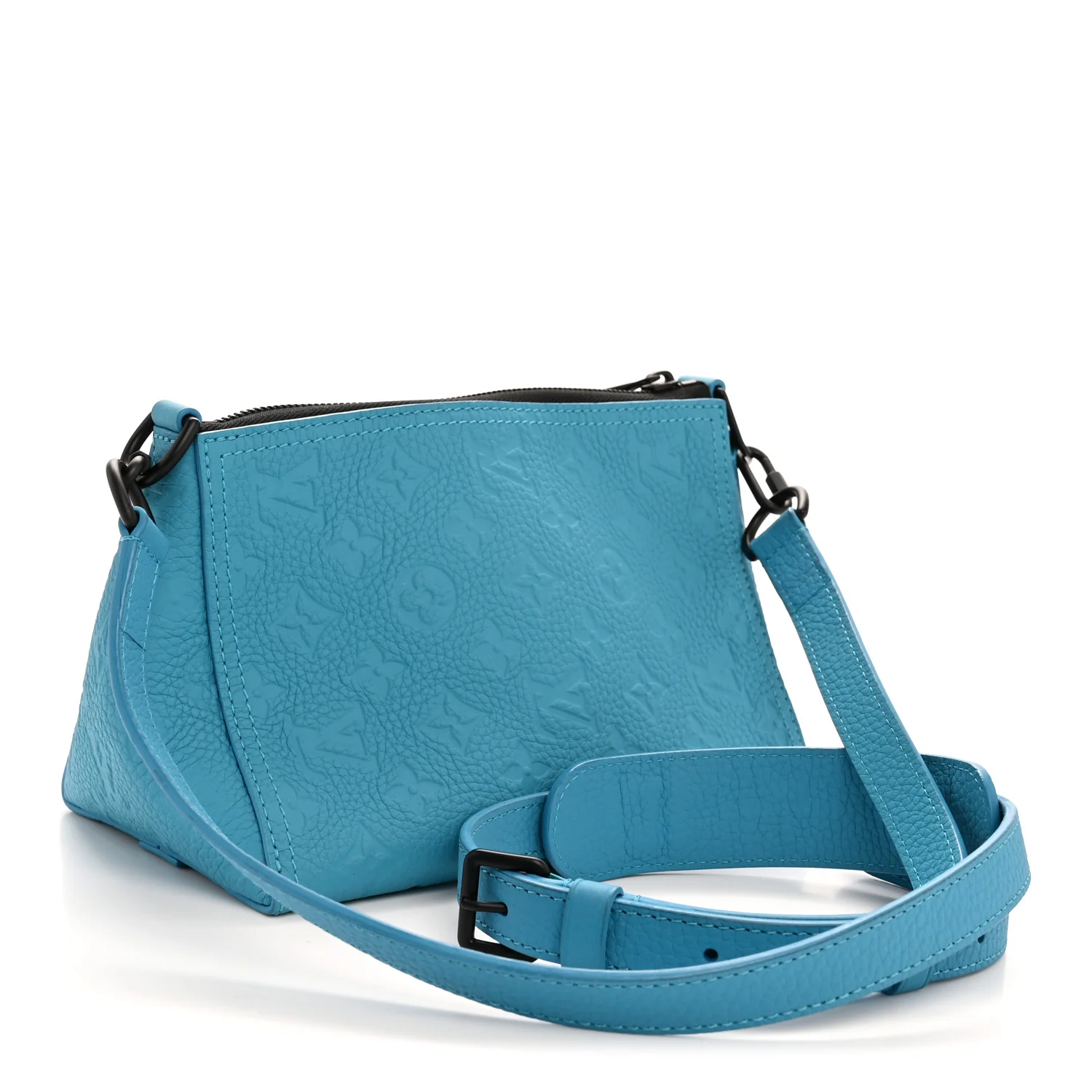 Taurillon Monogram Triangle Messenger Turquoise - Image 3