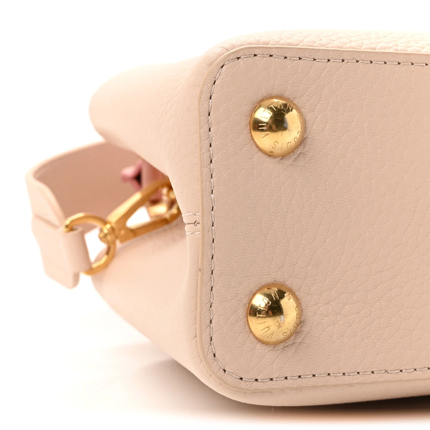 Taurillon Ostrich Capucines BB Powder Pink Beige - Image 8