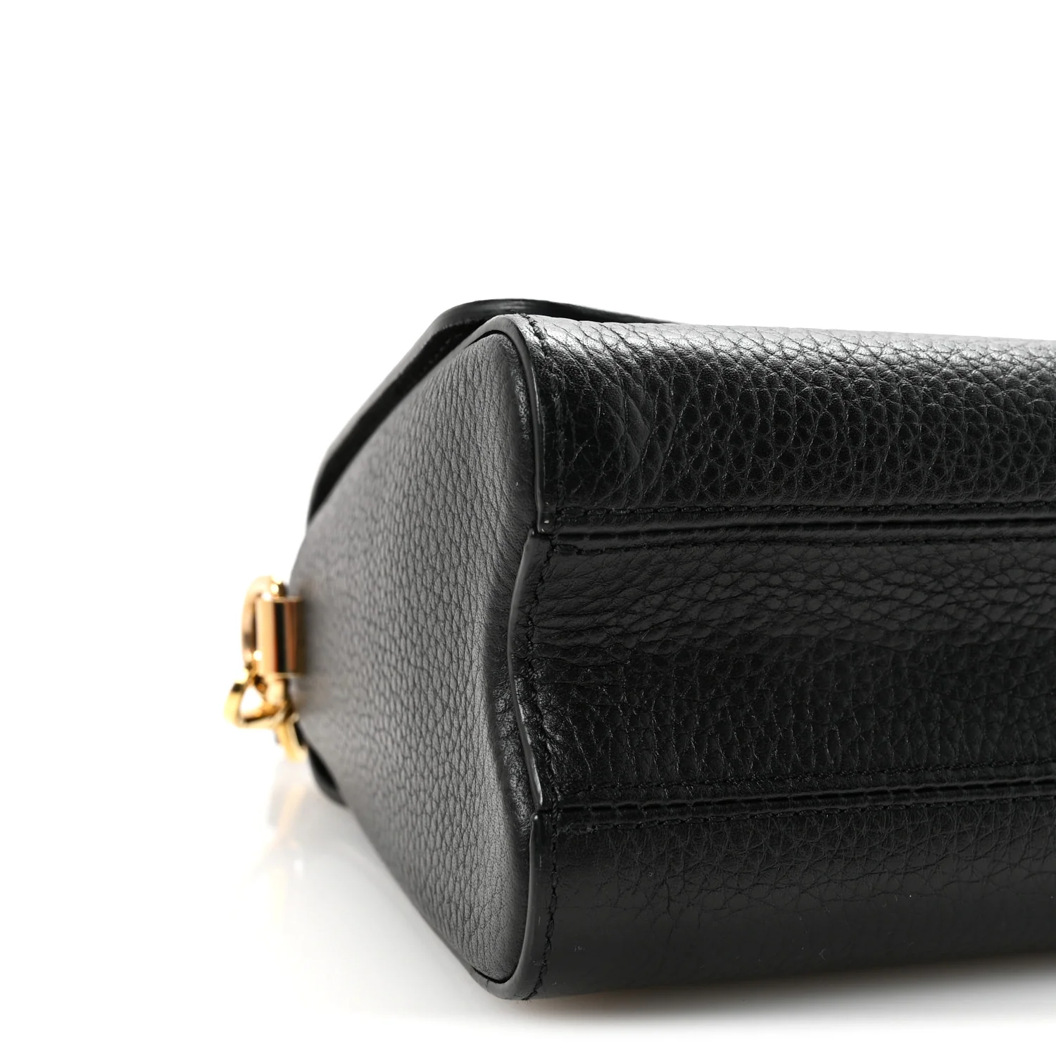 Taurillon Smooth Calfskin Scrunchie Twist One Handle MM Black - Image 8