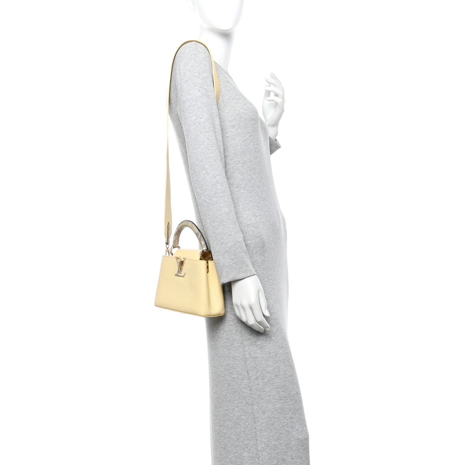 Taurillon Snakeskin Mini Capucines Banane - Image 2