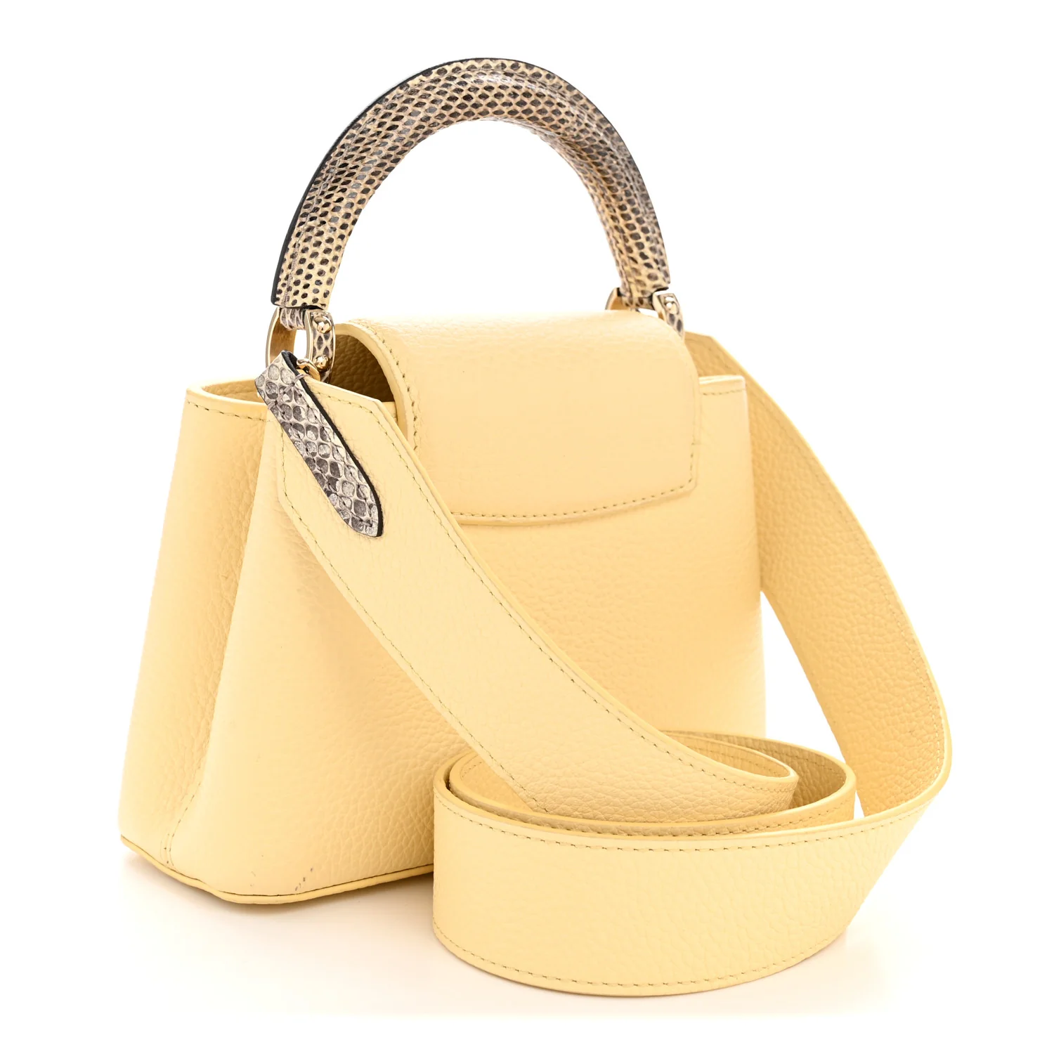 Taurillon Snakeskin Mini Capucines Banane - Image 3