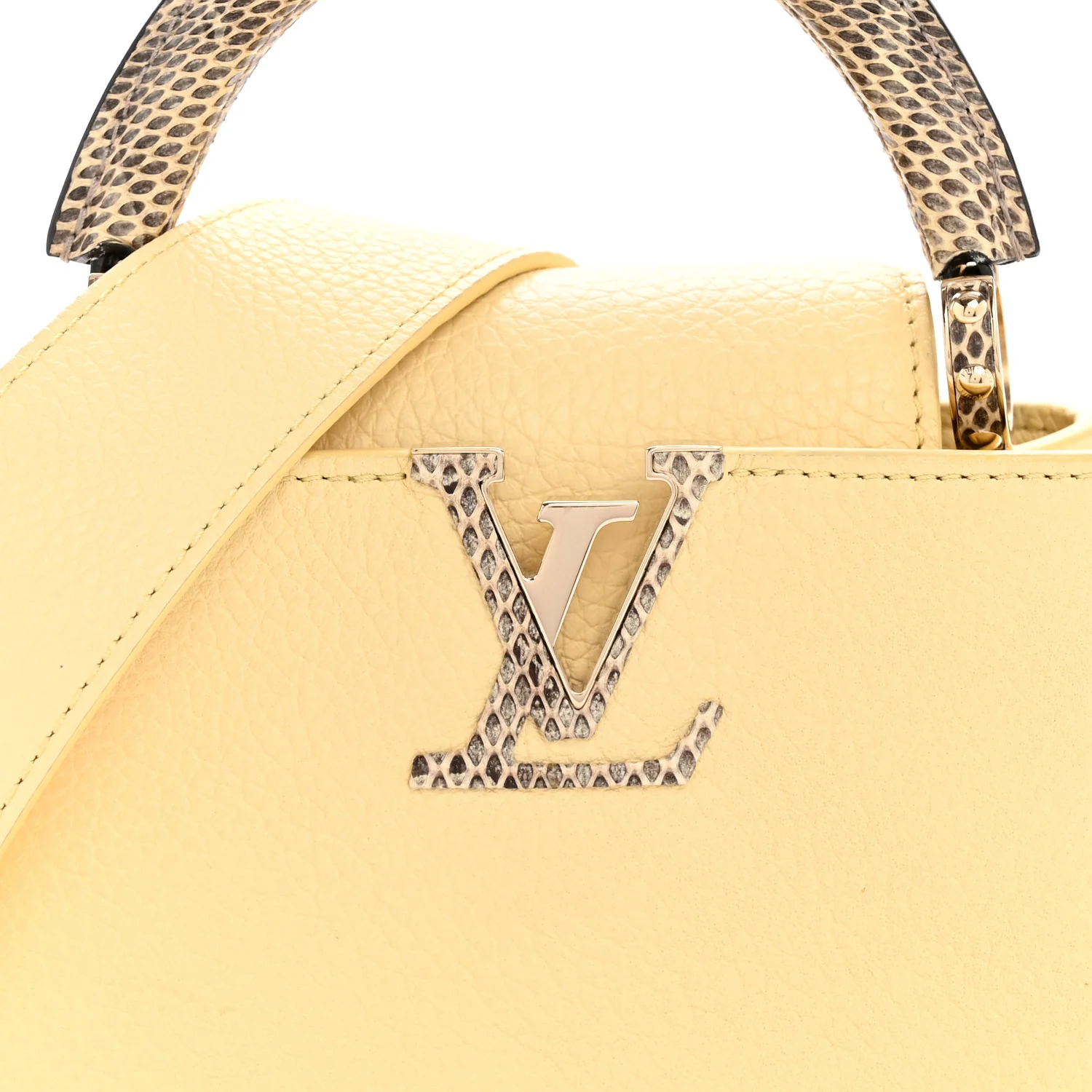 Taurillon Snakeskin Mini Capucines Banane - Image 7