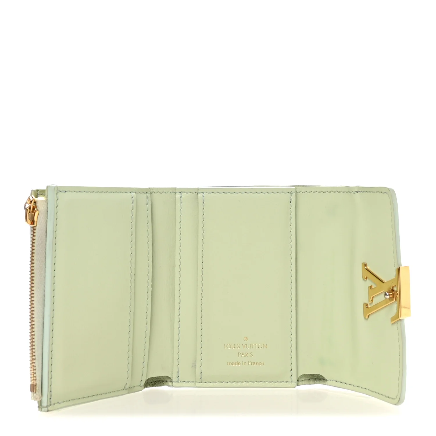 Taurillon Summer Stardust Capucines XS Wallet Vert D'Eau - Image 5