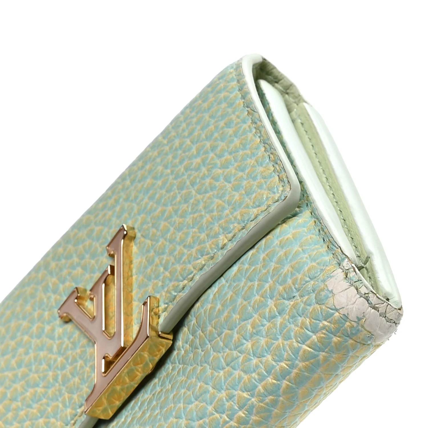 Taurillon Summer Stardust Capucines XS Wallet Vert D'Eau - Image 8