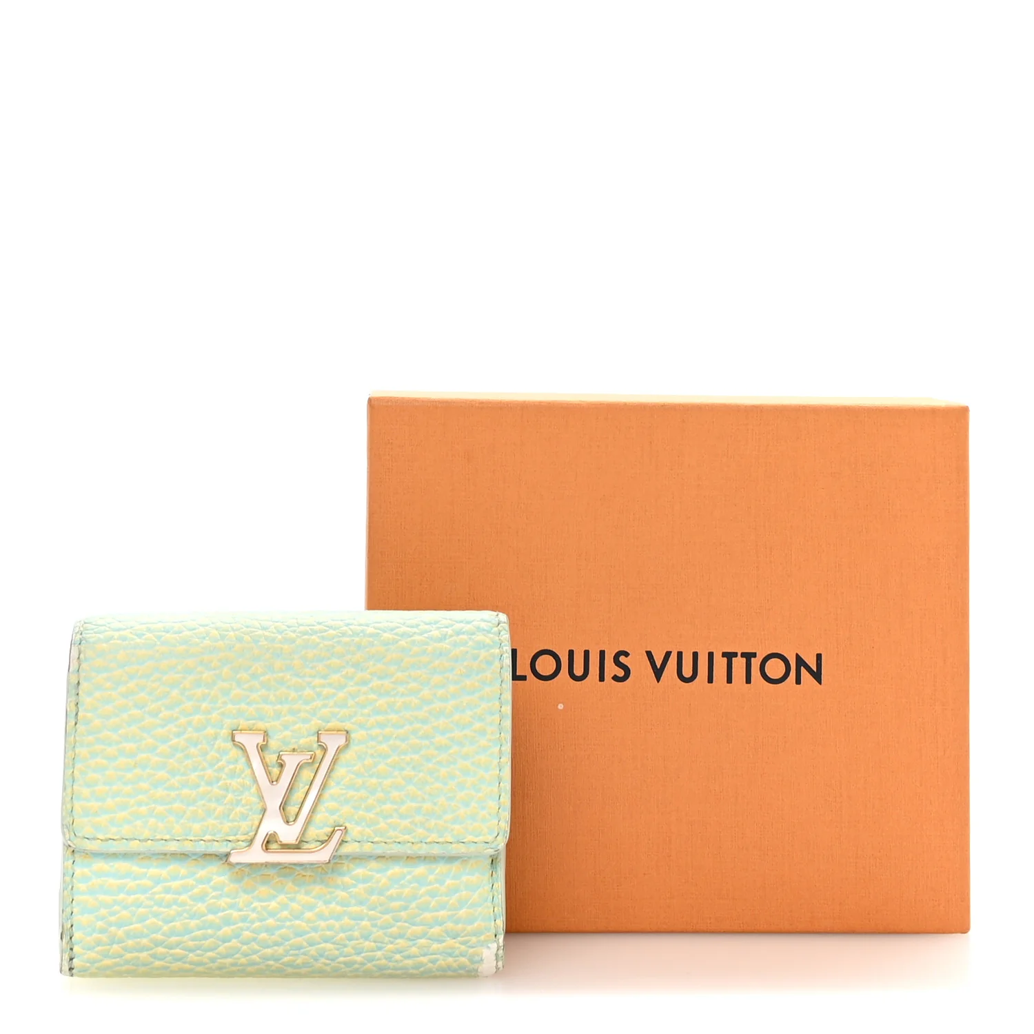 Taurillon Summer Stardust Capucines XS Wallet Vert D'Eau - Image 9