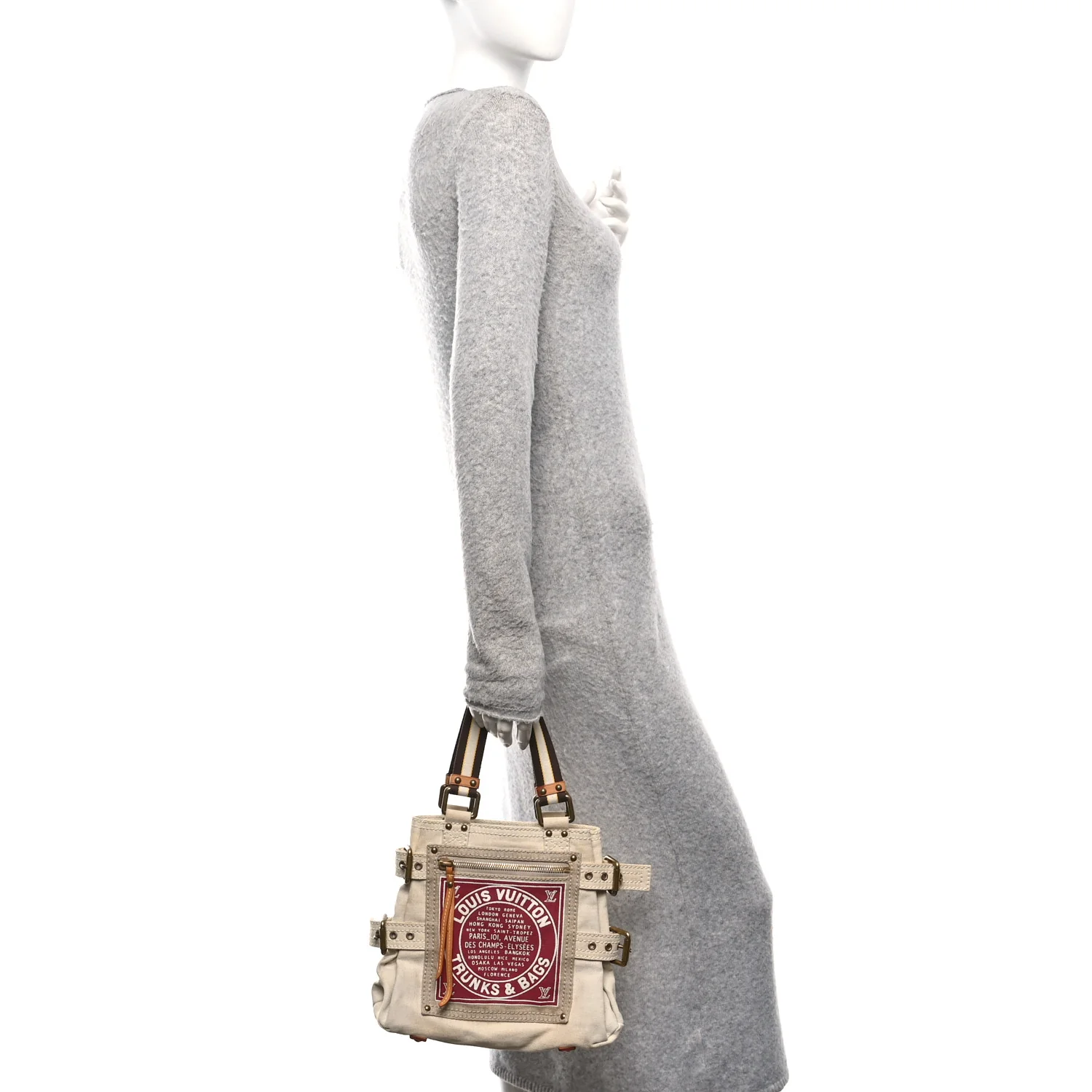 Toile Globe Shopper Cabas PM Red - Image 2