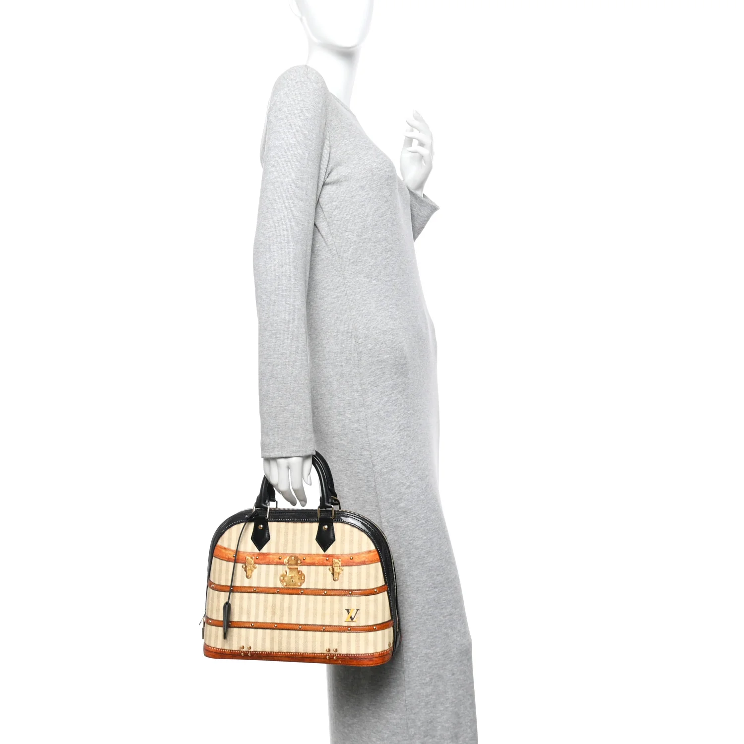 Transformed Canvas Patent Time Trunk Alma PM Beige - Image 2
