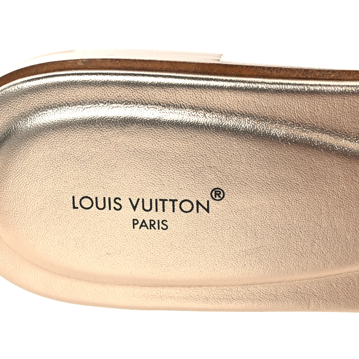 Tweed Sequin LV Mare Flat Mule Sandals 39 Light Gold - Image 8
