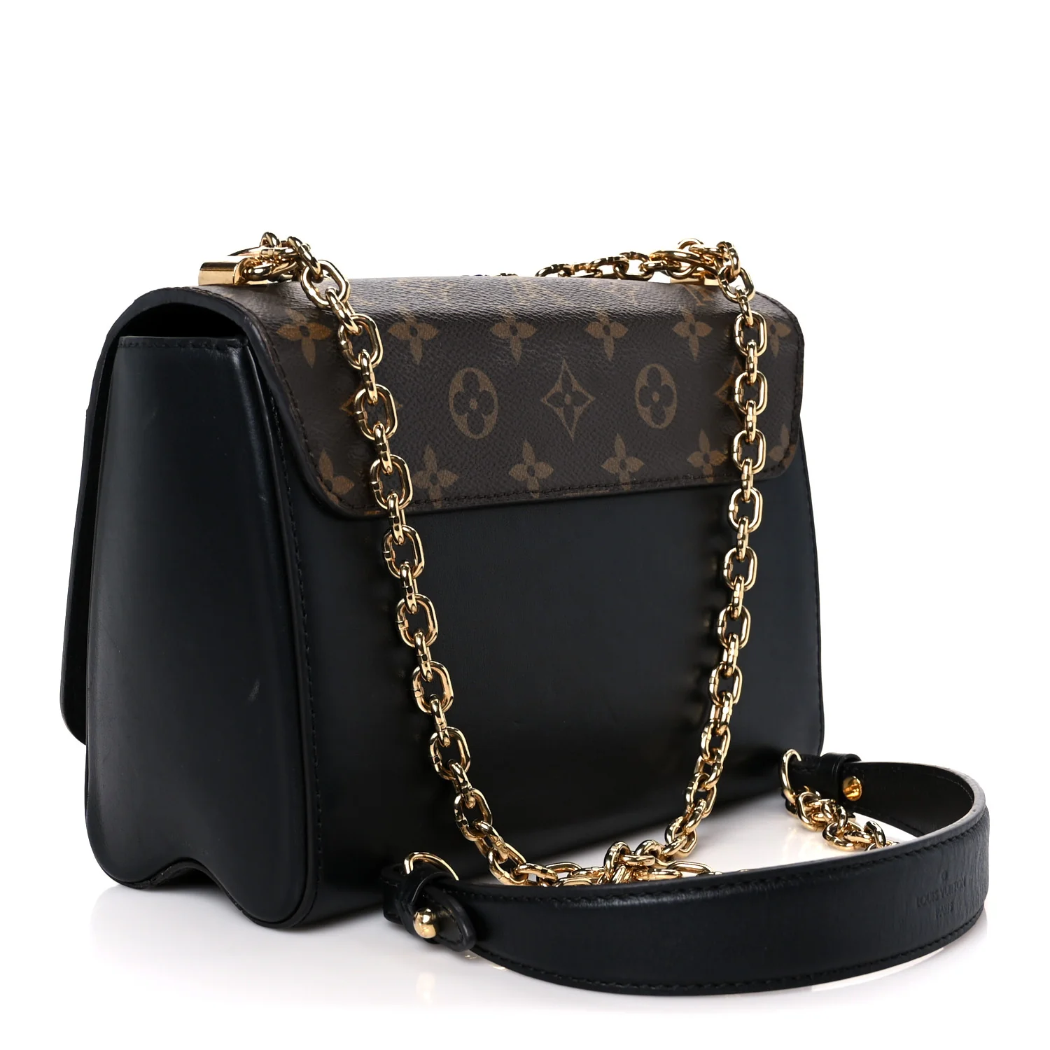 Veau Satin Monogram Twist Shoulder Bag MM Black - Image 3