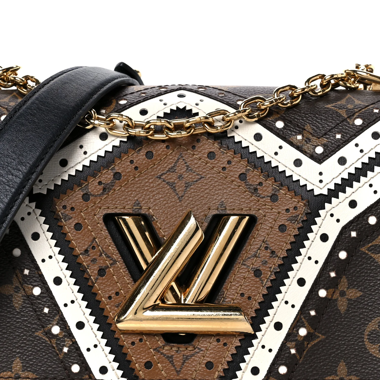 Veau Satin Monogram Twist Shoulder Bag MM Black - Image 8