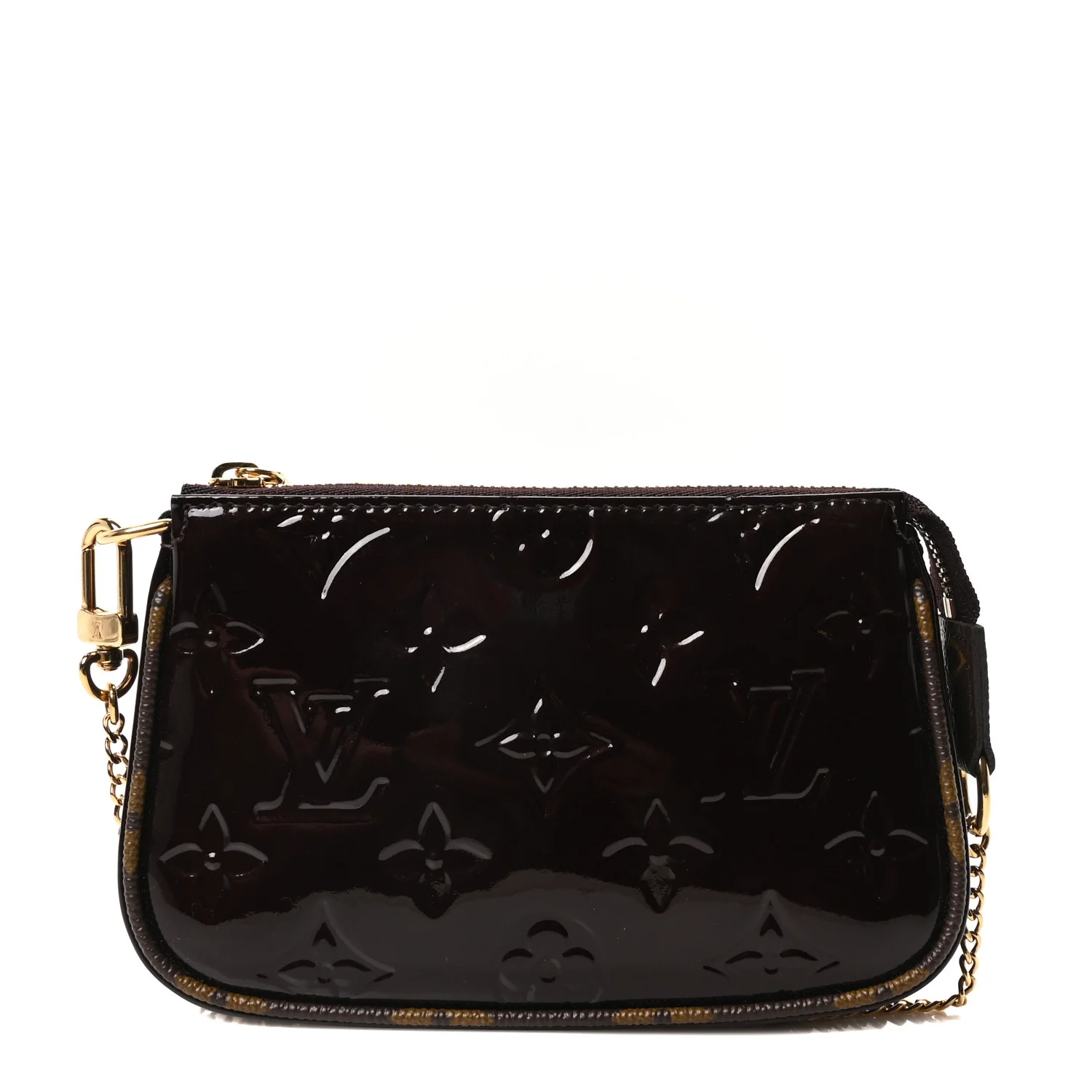 Vernis Monogram Mini Pochette Accessories Amarante
