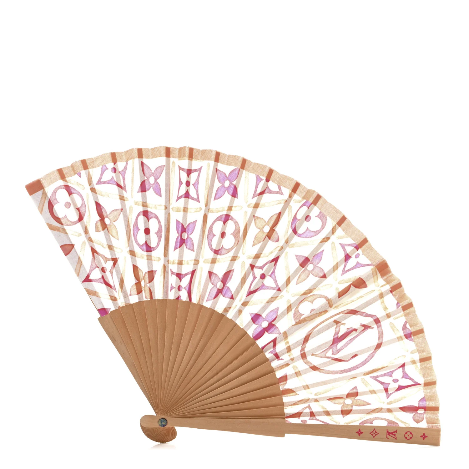 Wood Cotton Monogram Tiles By The Pool Fan Coral