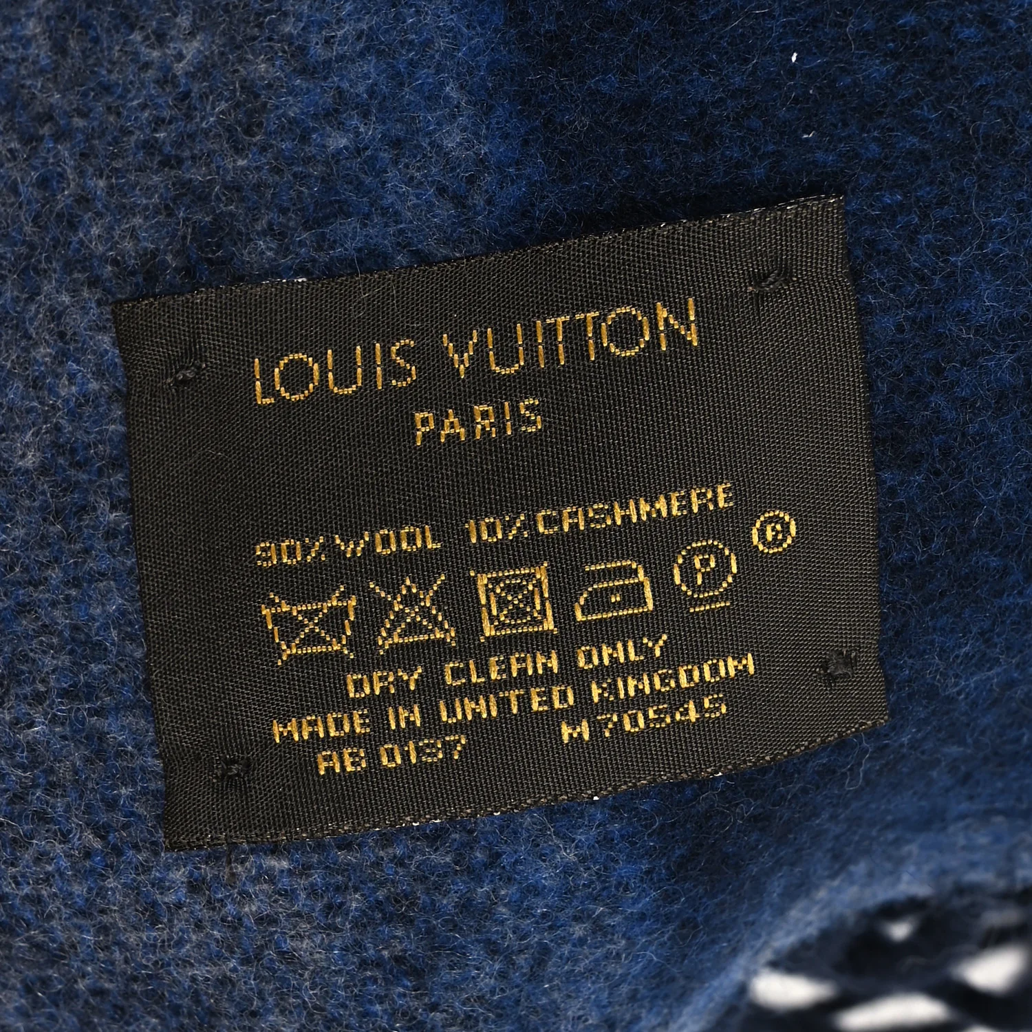 Wool Cashmere LV Scarf Grey Blue - Image 3